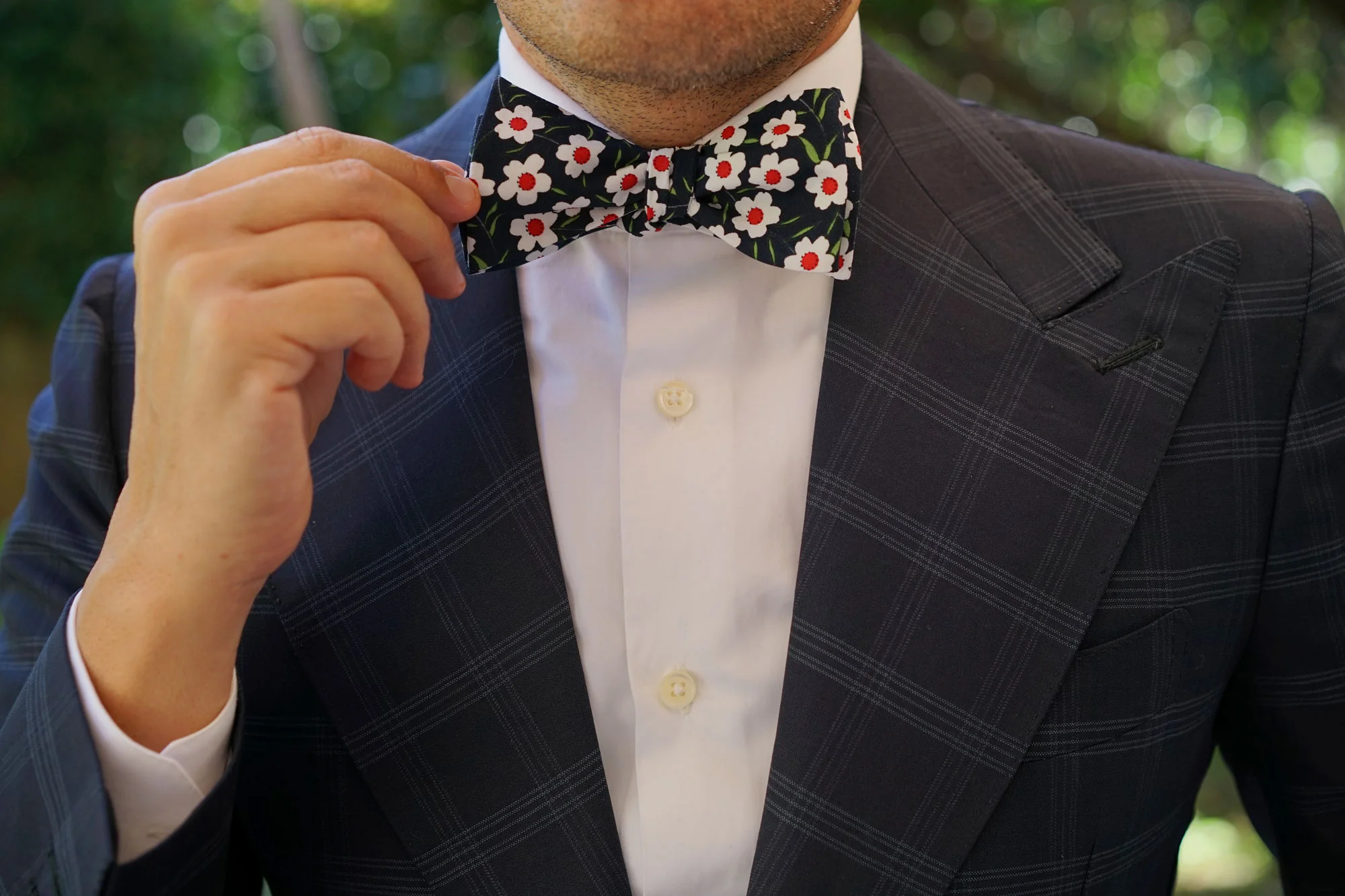 Fijian Midnight Floral Self Bow Tie - Image 11