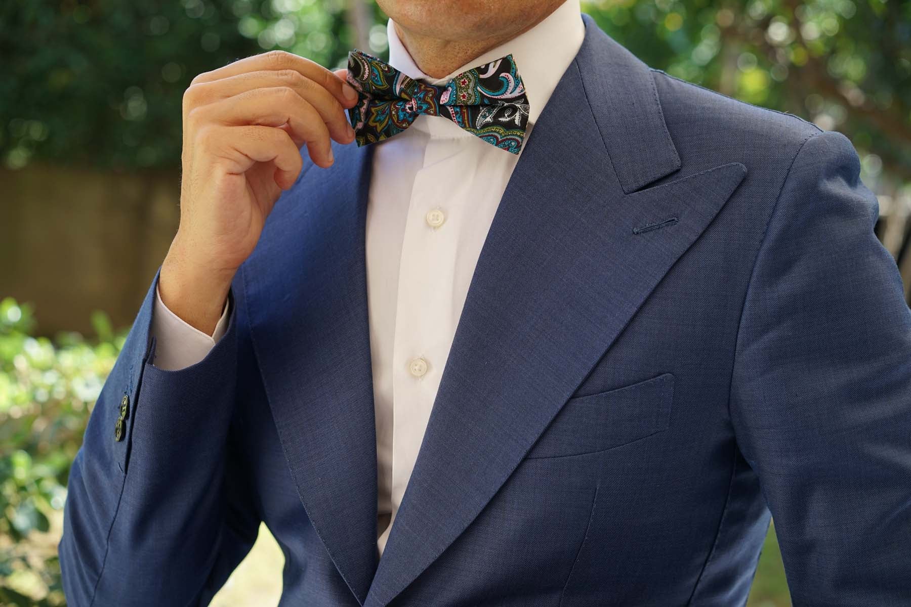 Filicudi Maroon & Green Paisley Bow Tie - Image 3