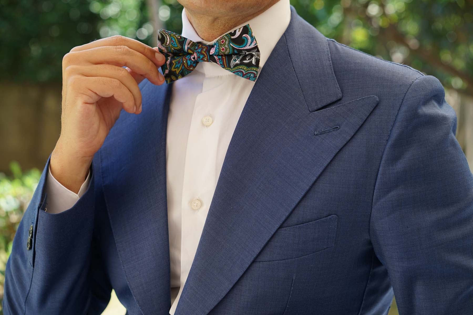 Filicudi Maroon & Green Paisley Bow Tie - Image 7