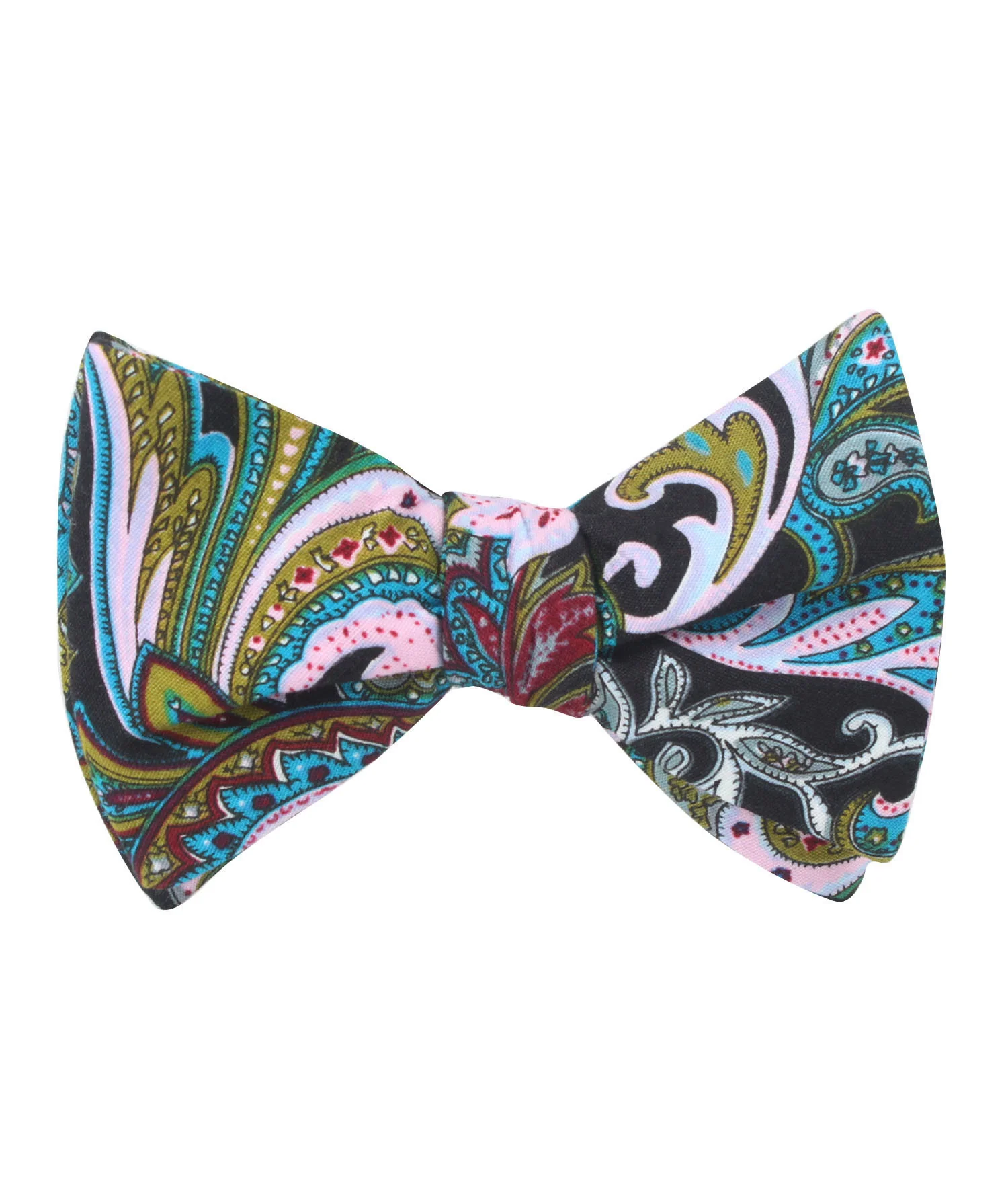 Filicudi Maroon & Green Paisley Self Bow Tie - Image 2