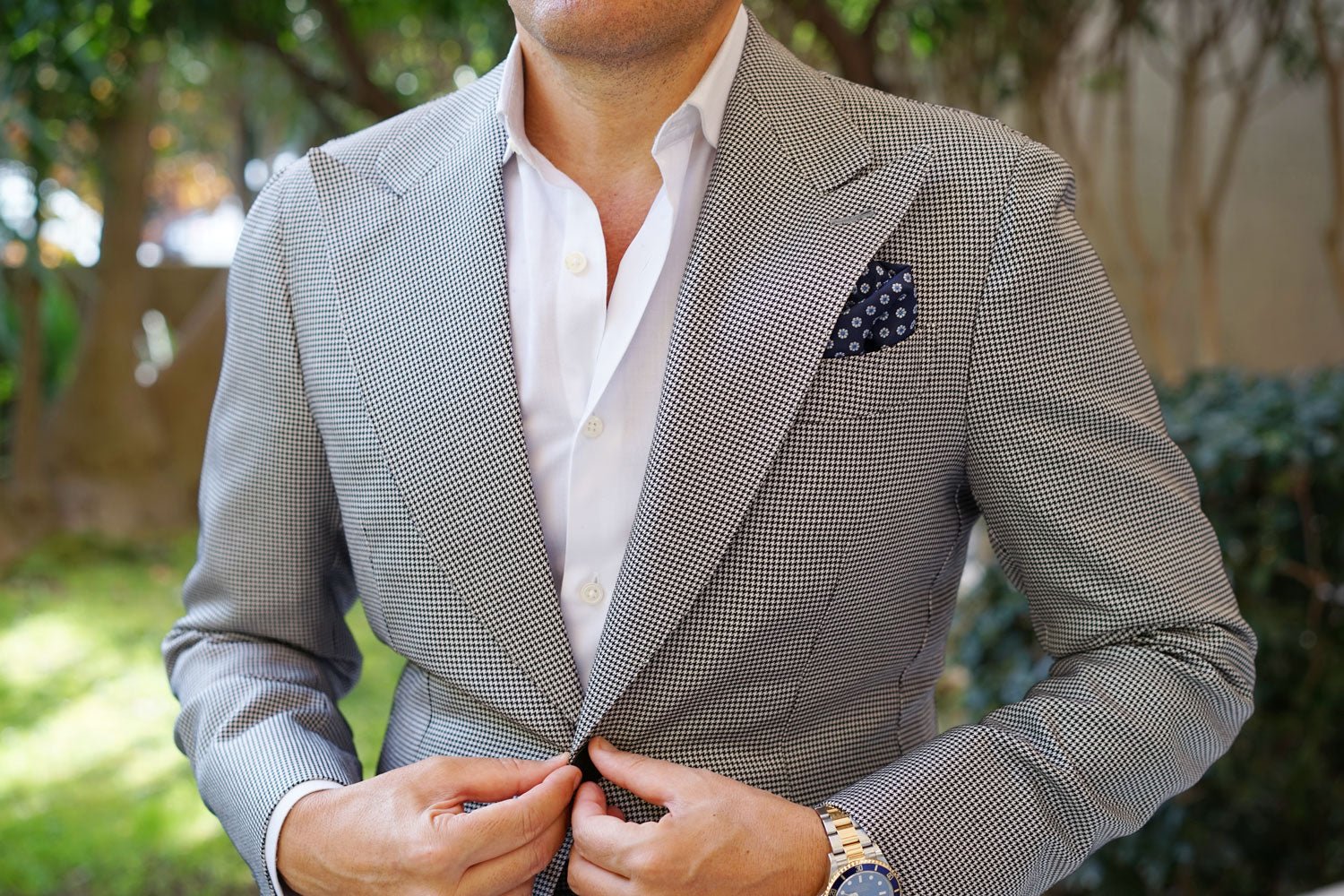 Fiori Blu Floral Pocket Square - Image 3