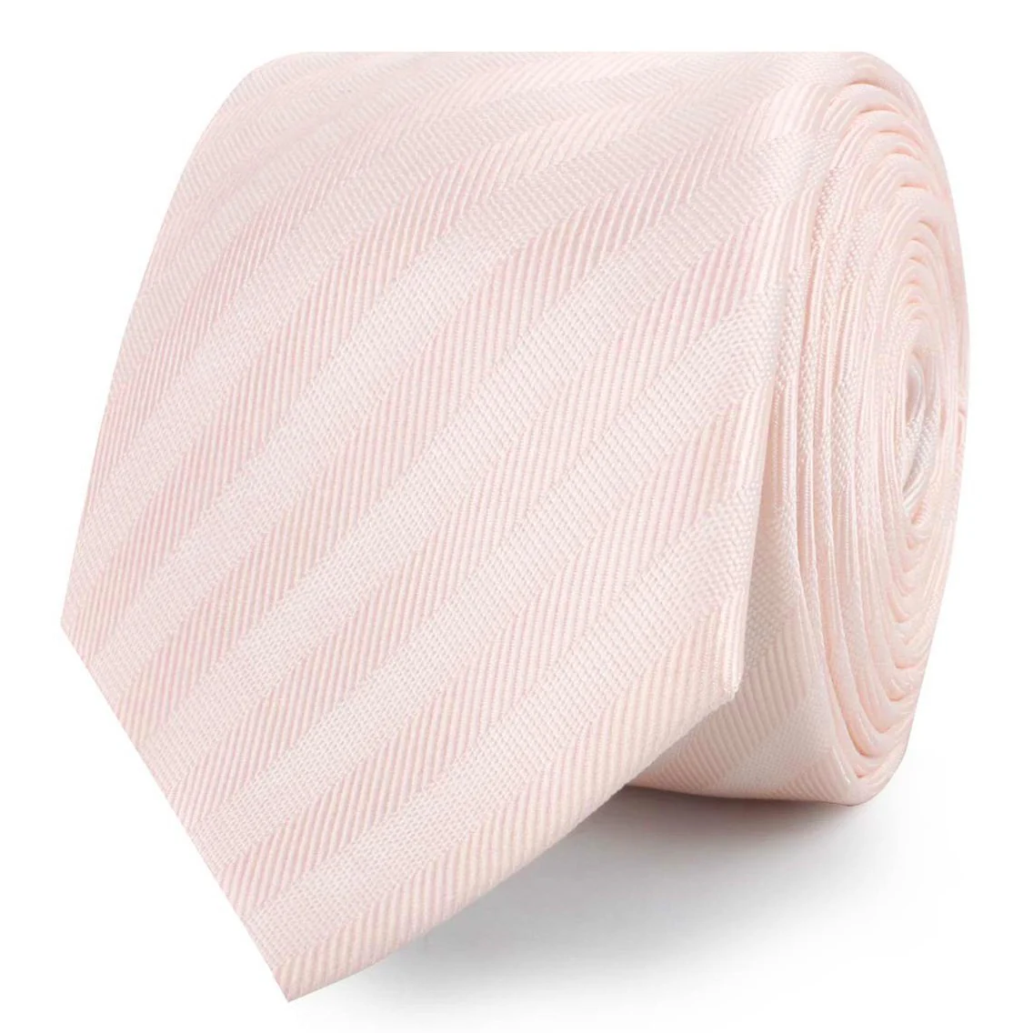 Flamenco Blush Pink Striped Skinny Tie - Image 2