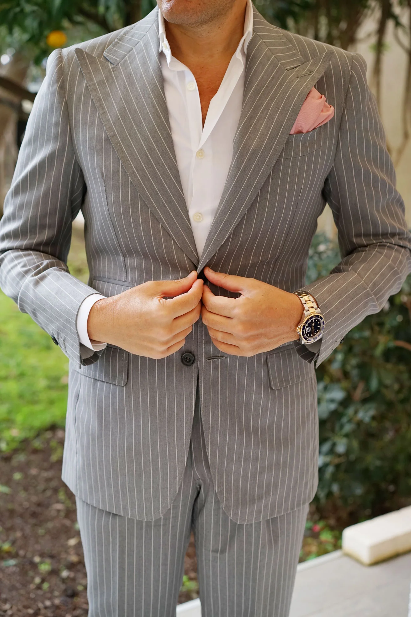 Flamingo Ballet Blush Pink Weave Pocket Square - Image 7