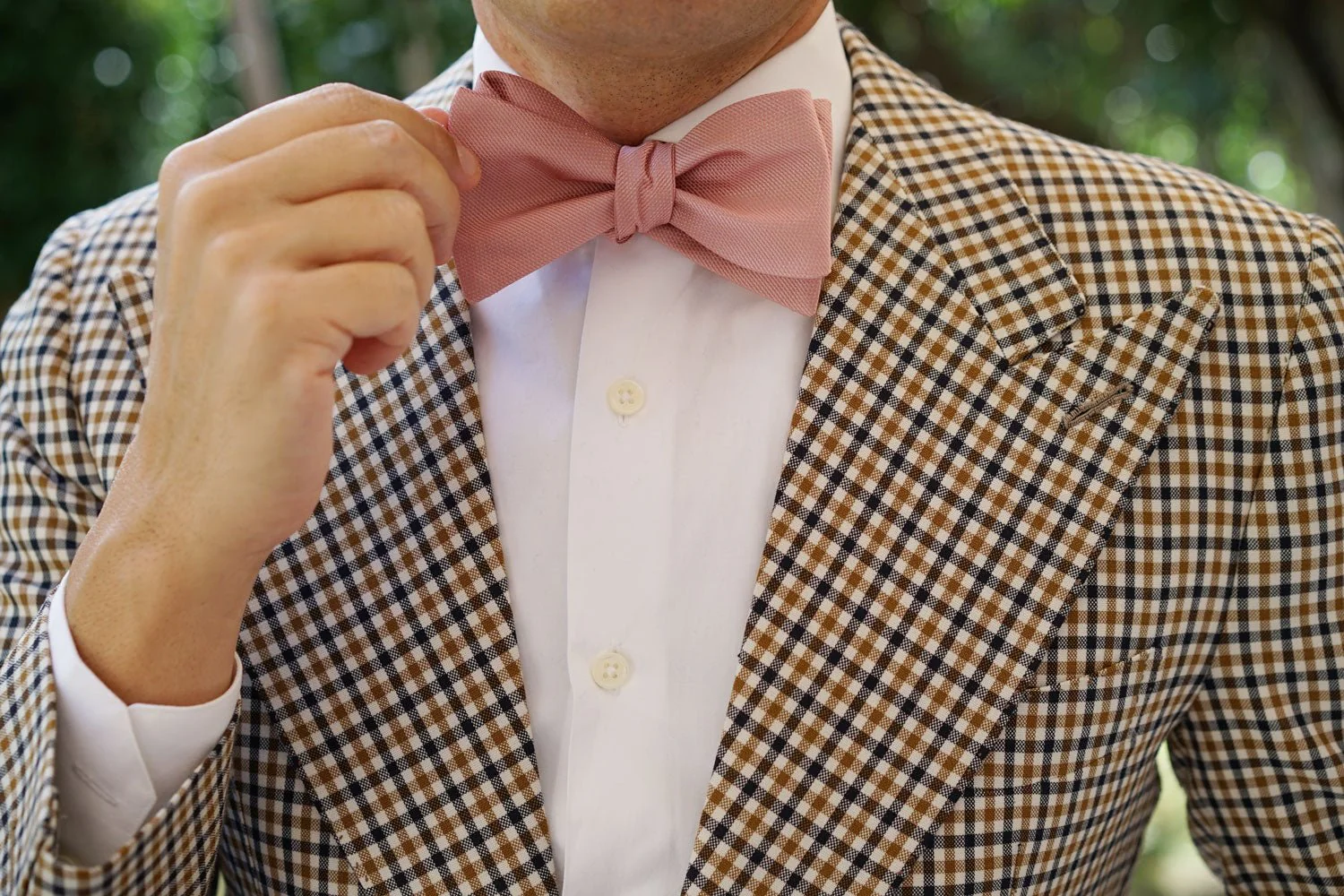 Flamingo Ballet Blush Pink Weave Self Bow Tie - Image 7