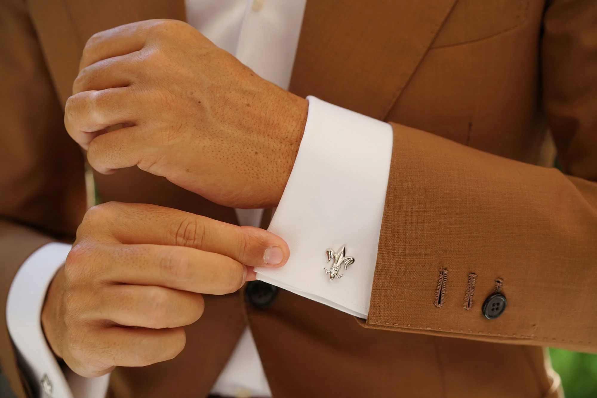 Fleur De Lis Silver Cufflinks - Image 6