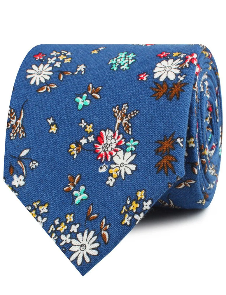 Floraison Carnivale Blue Floral Necktie - Image 2