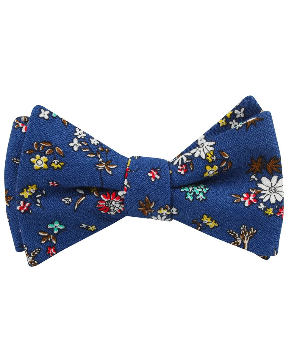Floraison Carnivale Blue Floral Self Bow Tie - Image 2