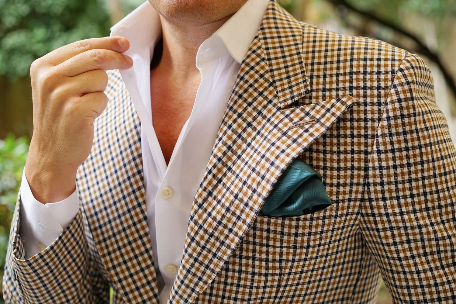 Forest Dark Green Striped Pocket Square - Image 6