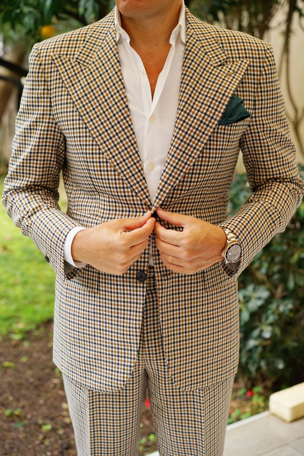 Forest Dark Green Striped Pocket Square - Image 7