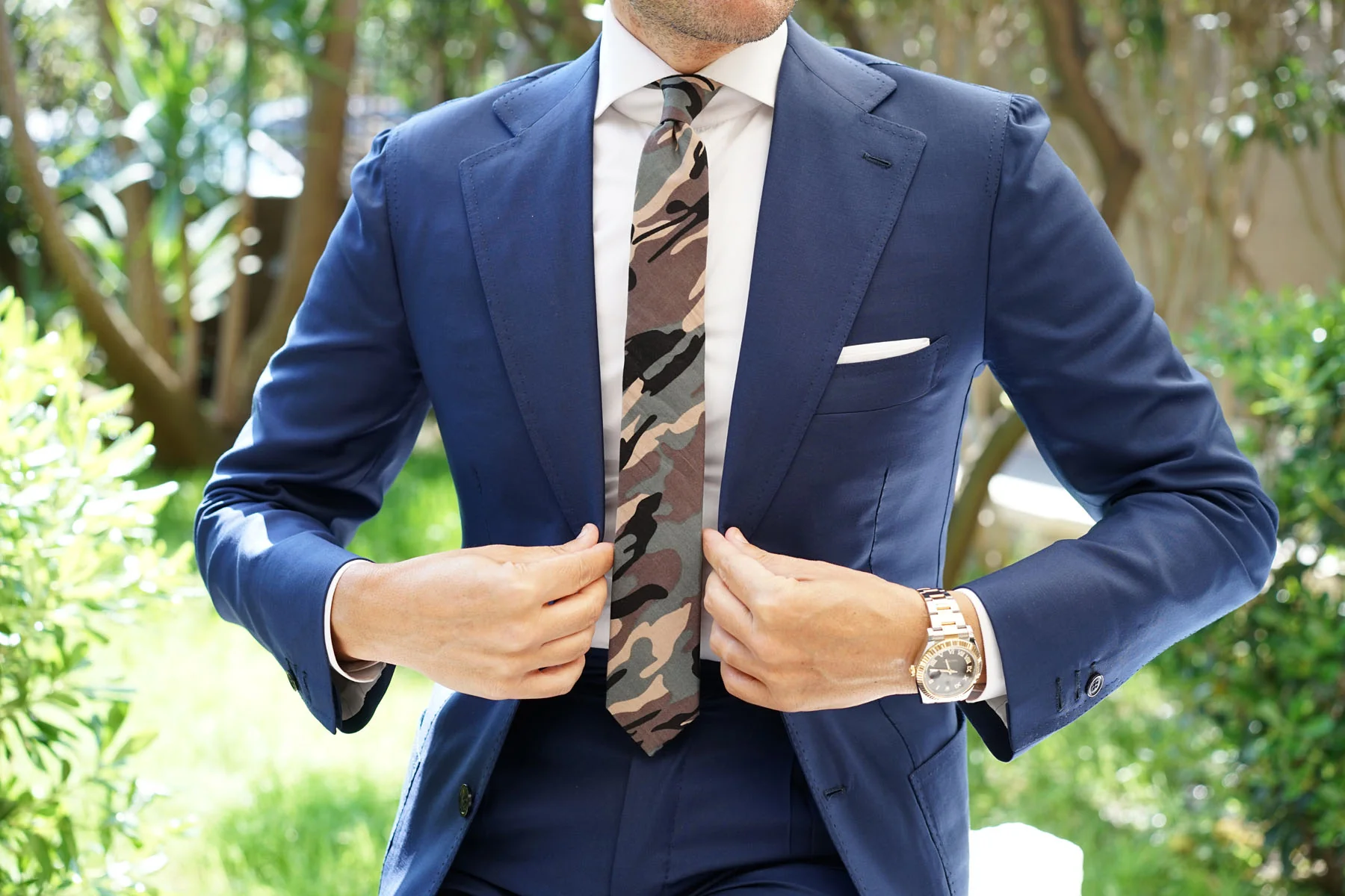 Forest Green Camouflage Skinny Tie - Image 4