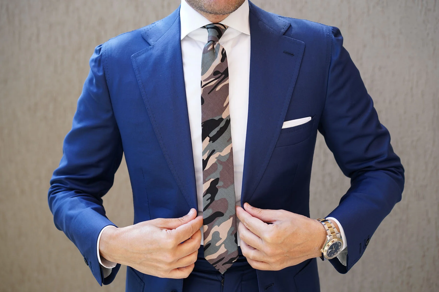 Forest Green Camouflage Skinny Tie - Image 6