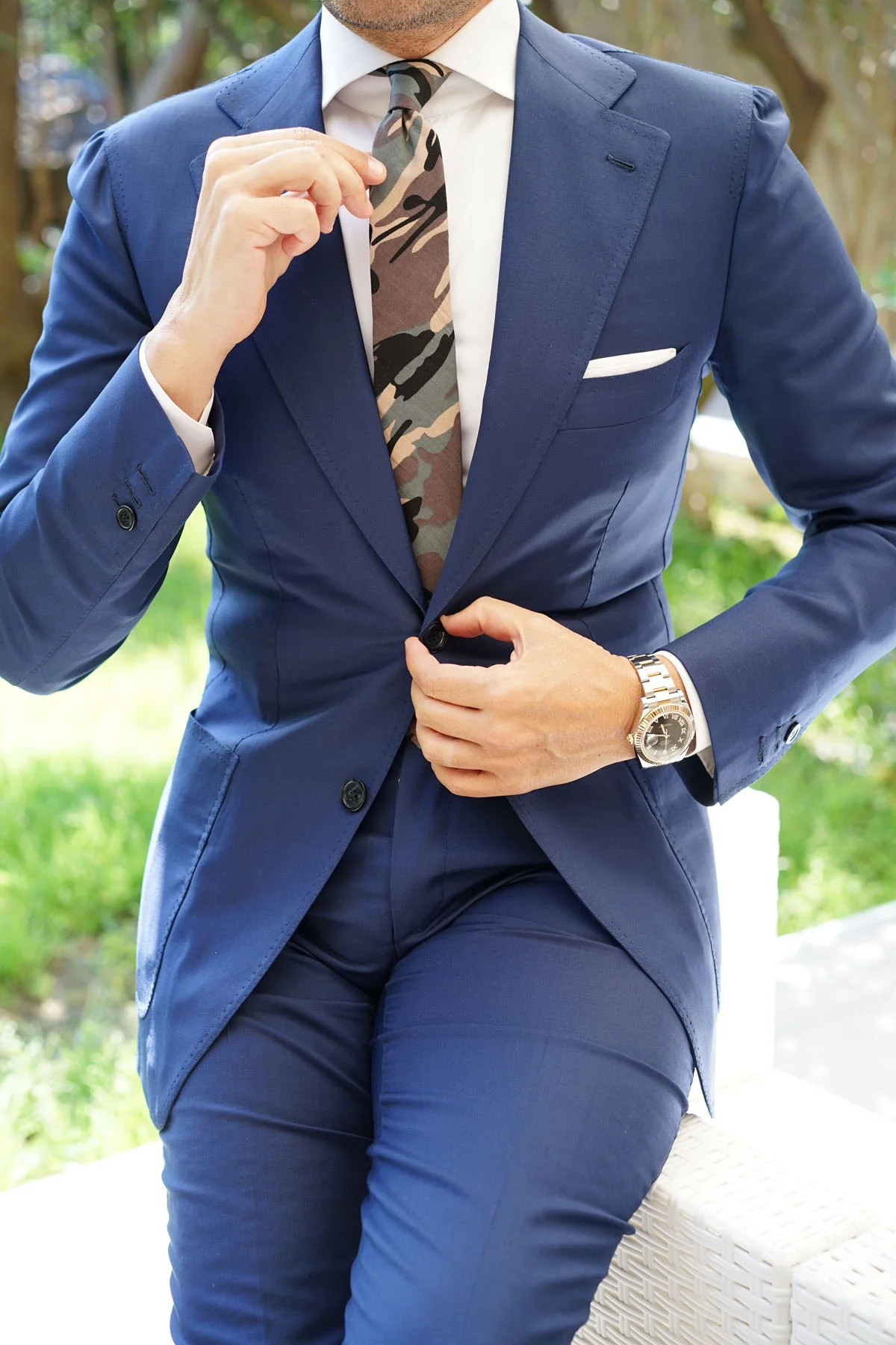 Forest Green Camouflage Skinny Tie - Image 9