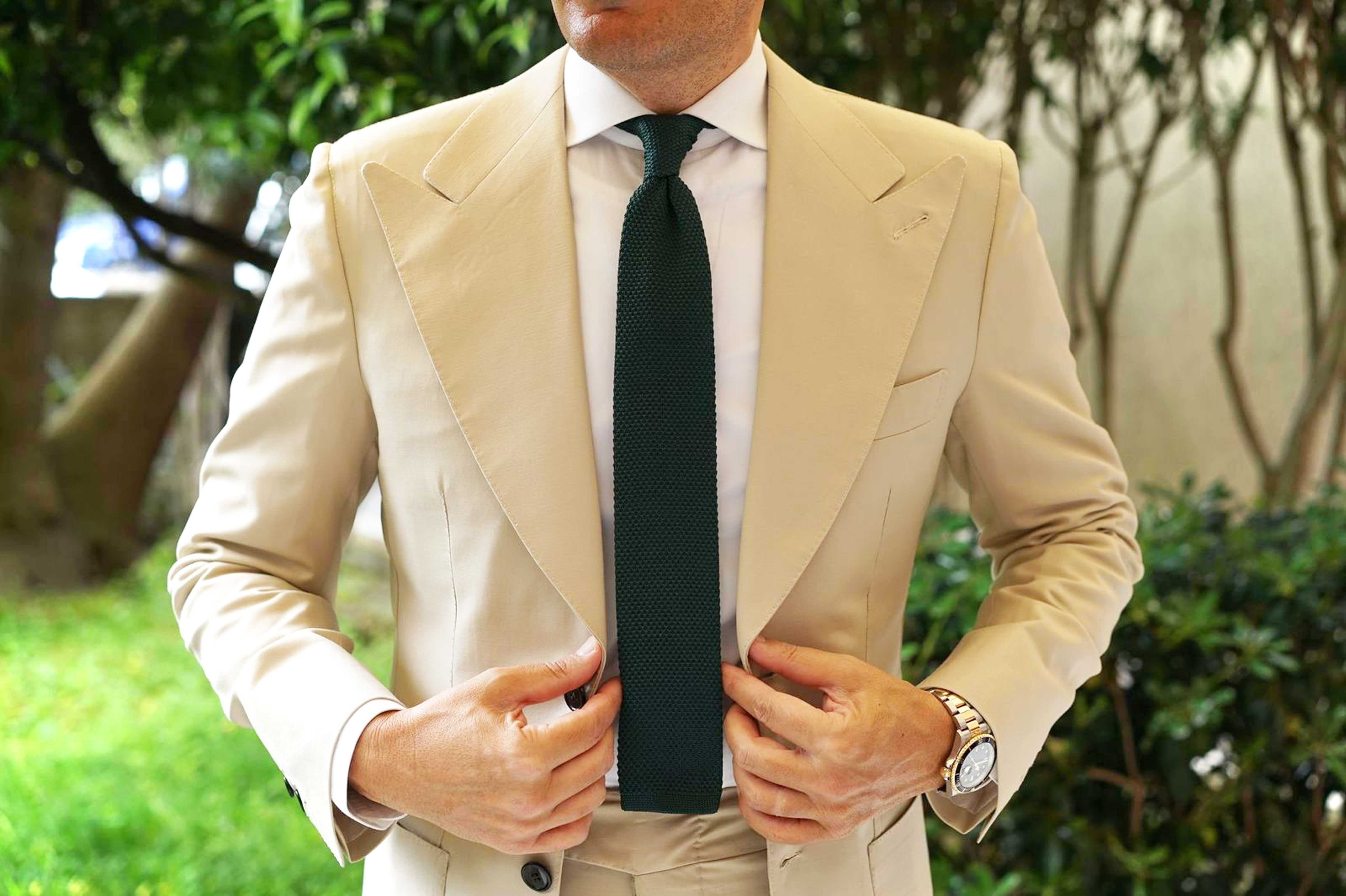 Forest Green Knitted Tie - Image 5