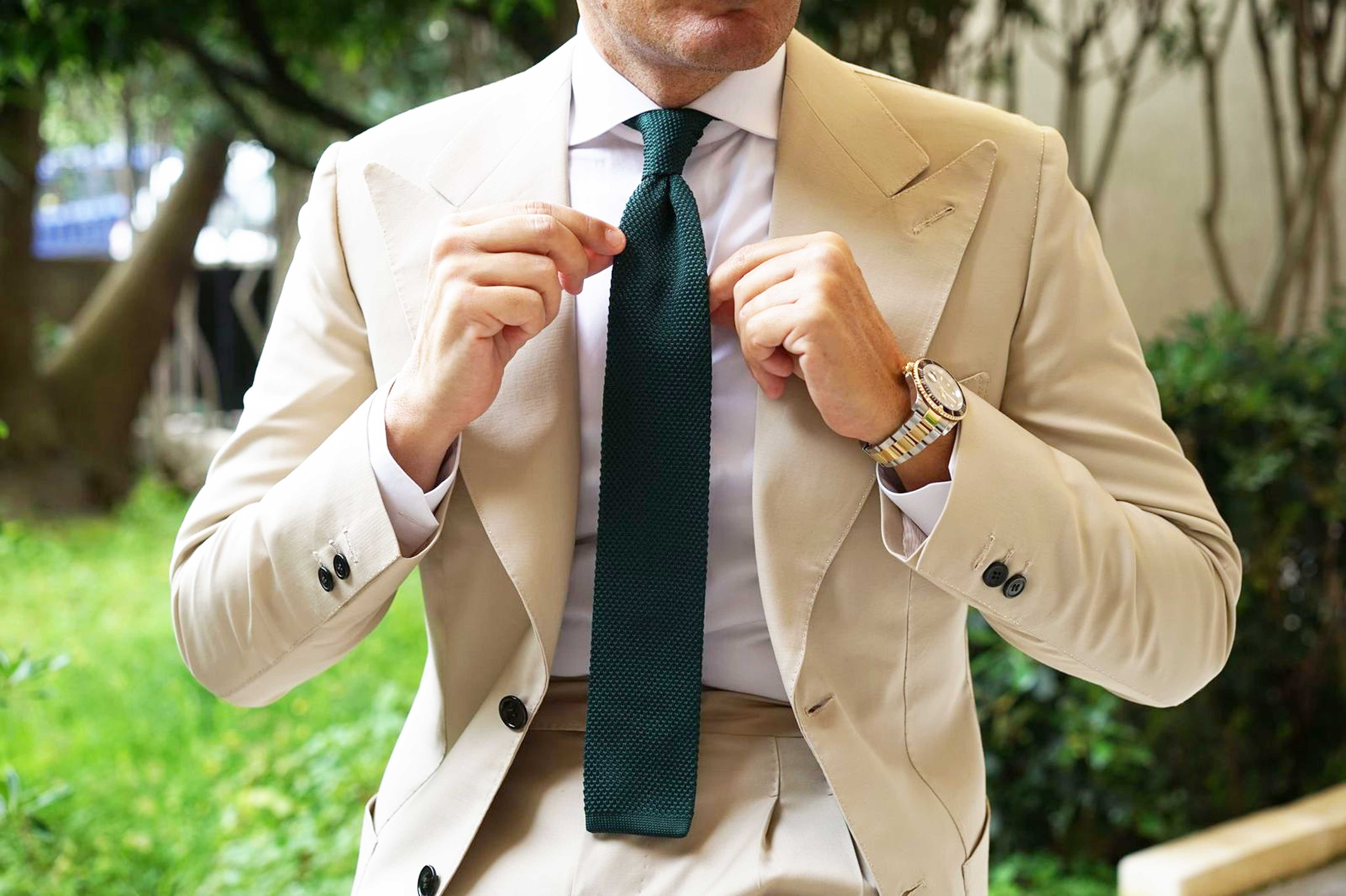 Forest Green Knitted Tie - Image 7