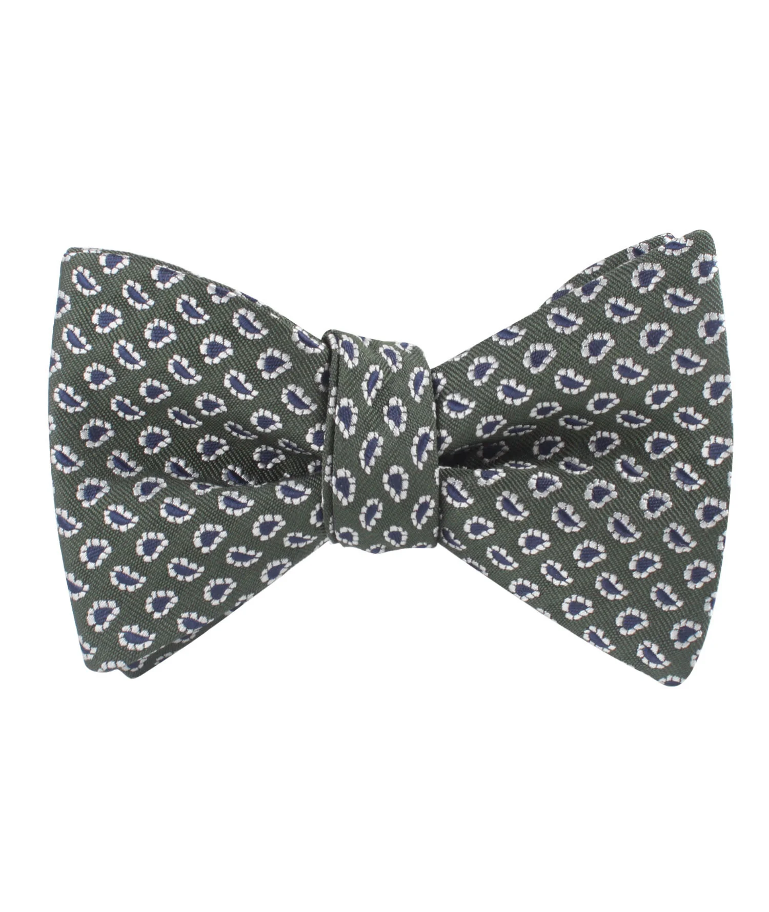 Forest Green Paisley Self Bow Tie - Image 2