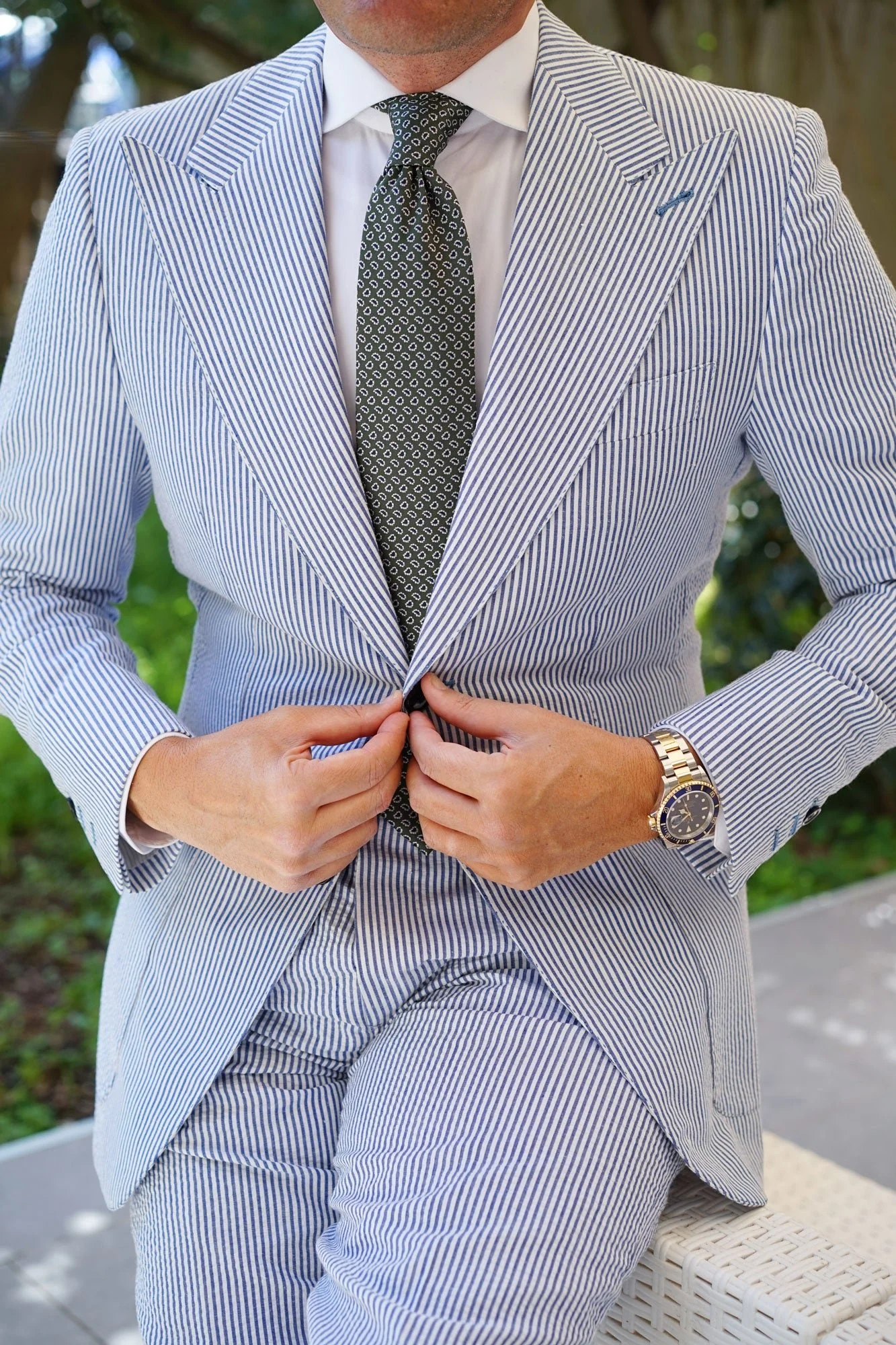 Forest Green Paisley Tie - Image 9