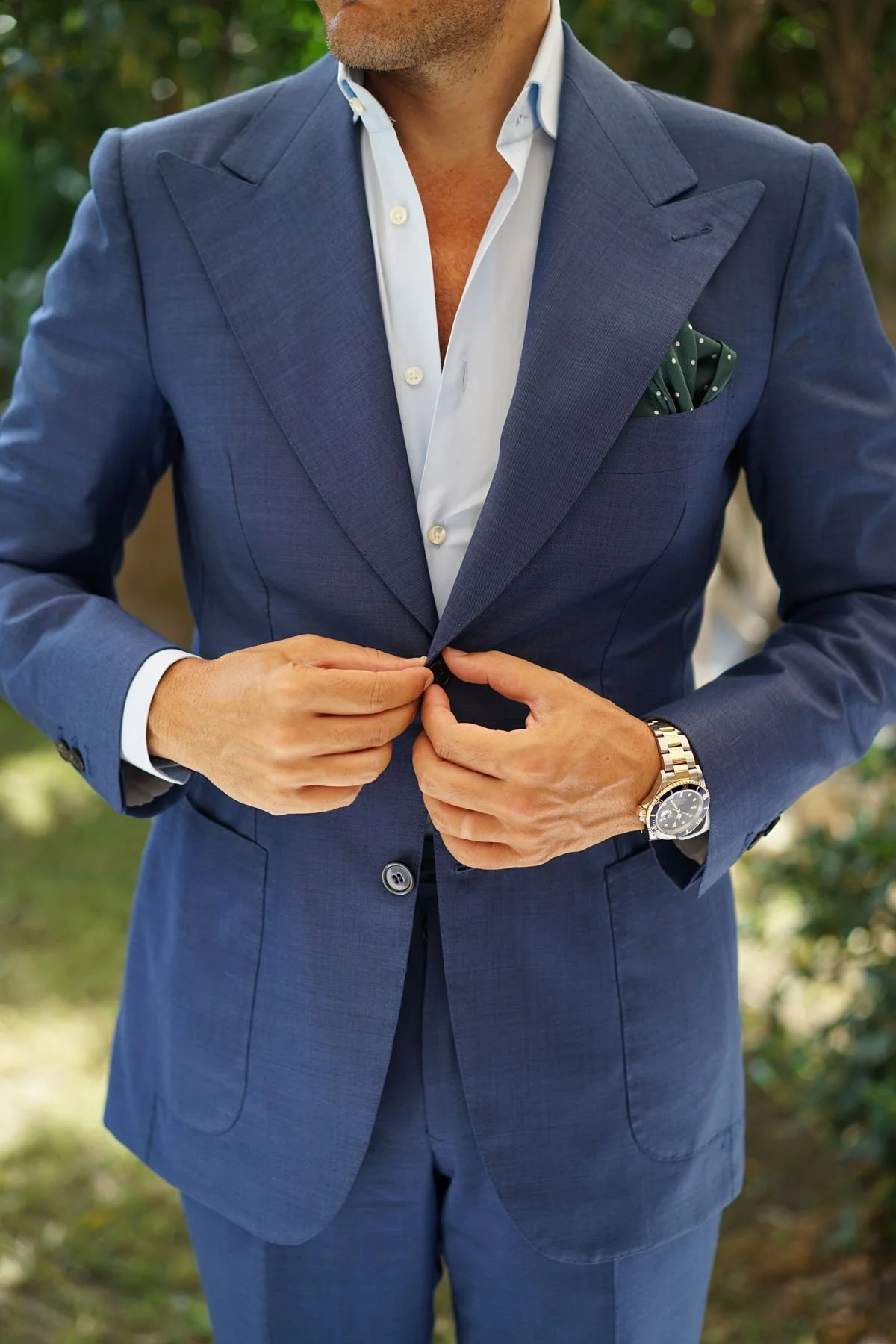 Forest Green Polka Pocket Square - Image 4