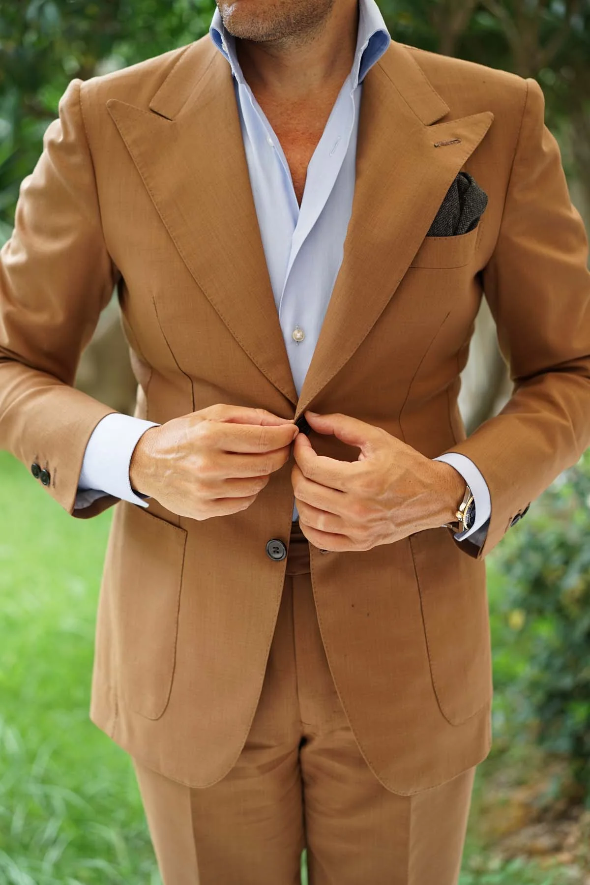 Forest Romney Sharkskin Wool Pocket Square - Image 4