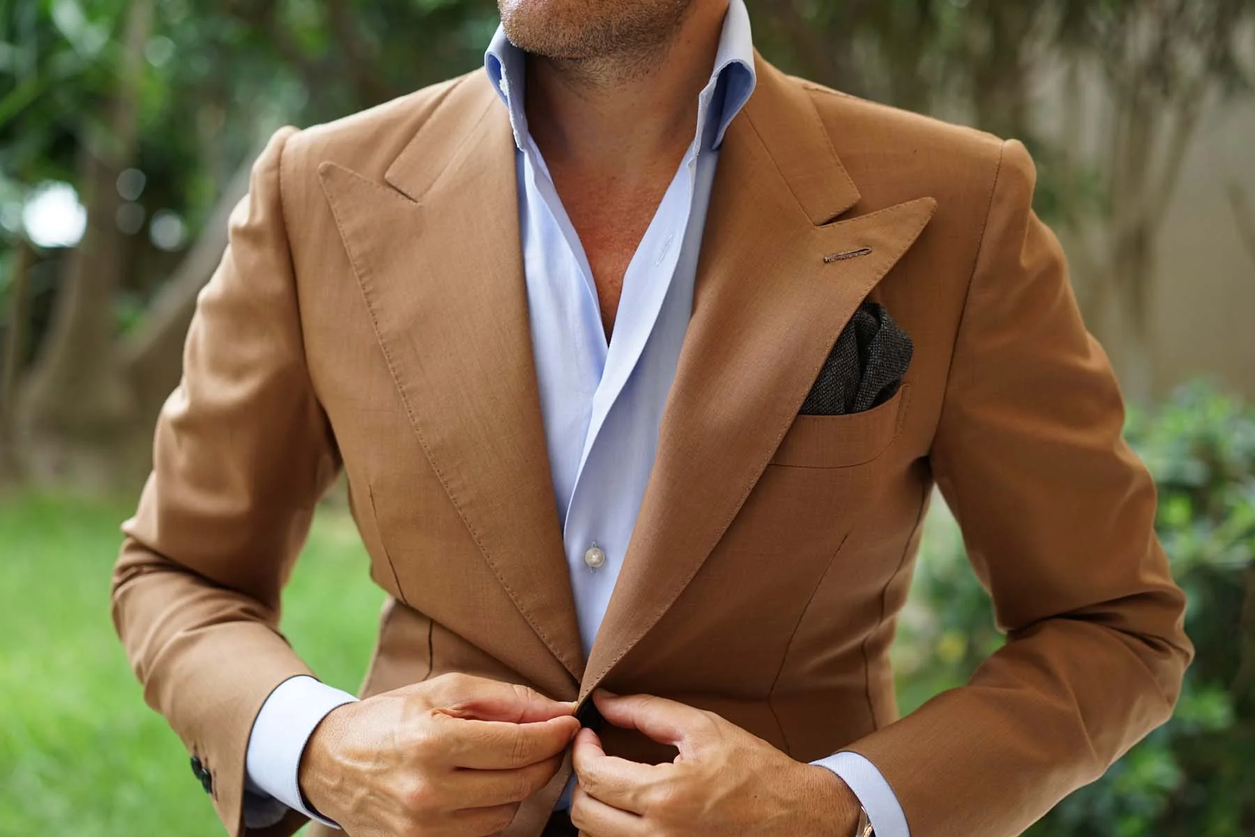 Forest Romney Sharkskin Wool Pocket Square - Image 9