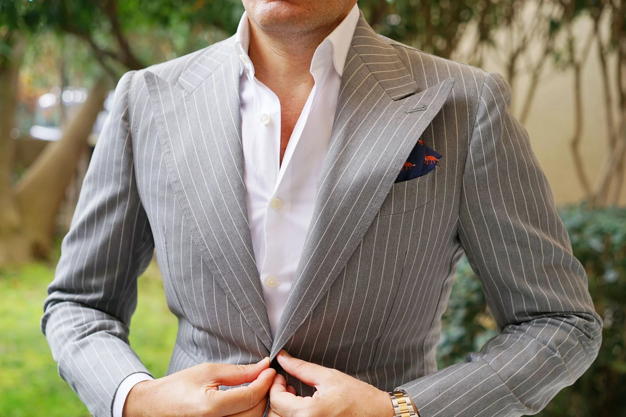 Fox Island Navy Pocket Square - Image 3