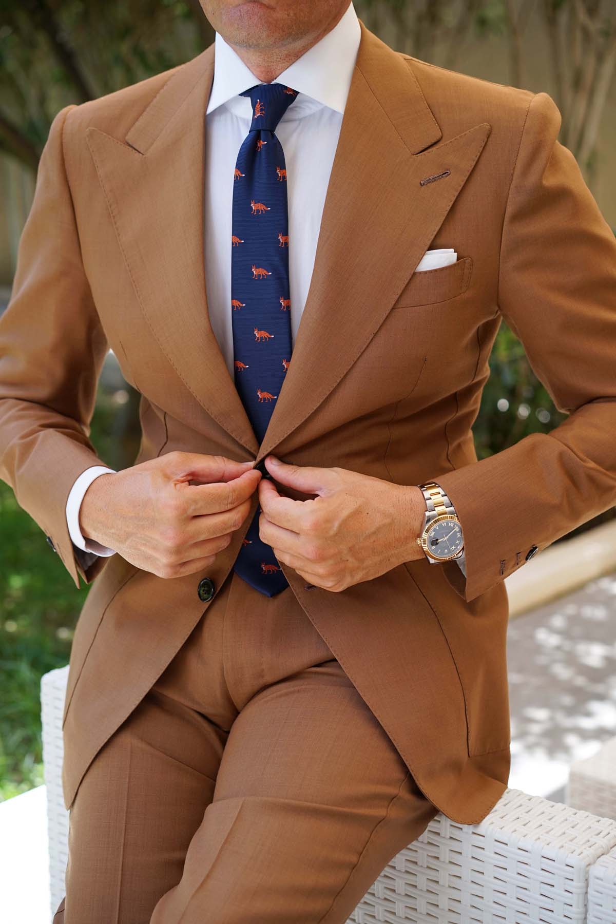 Fox Island Navy Skinny Tie - Image 7