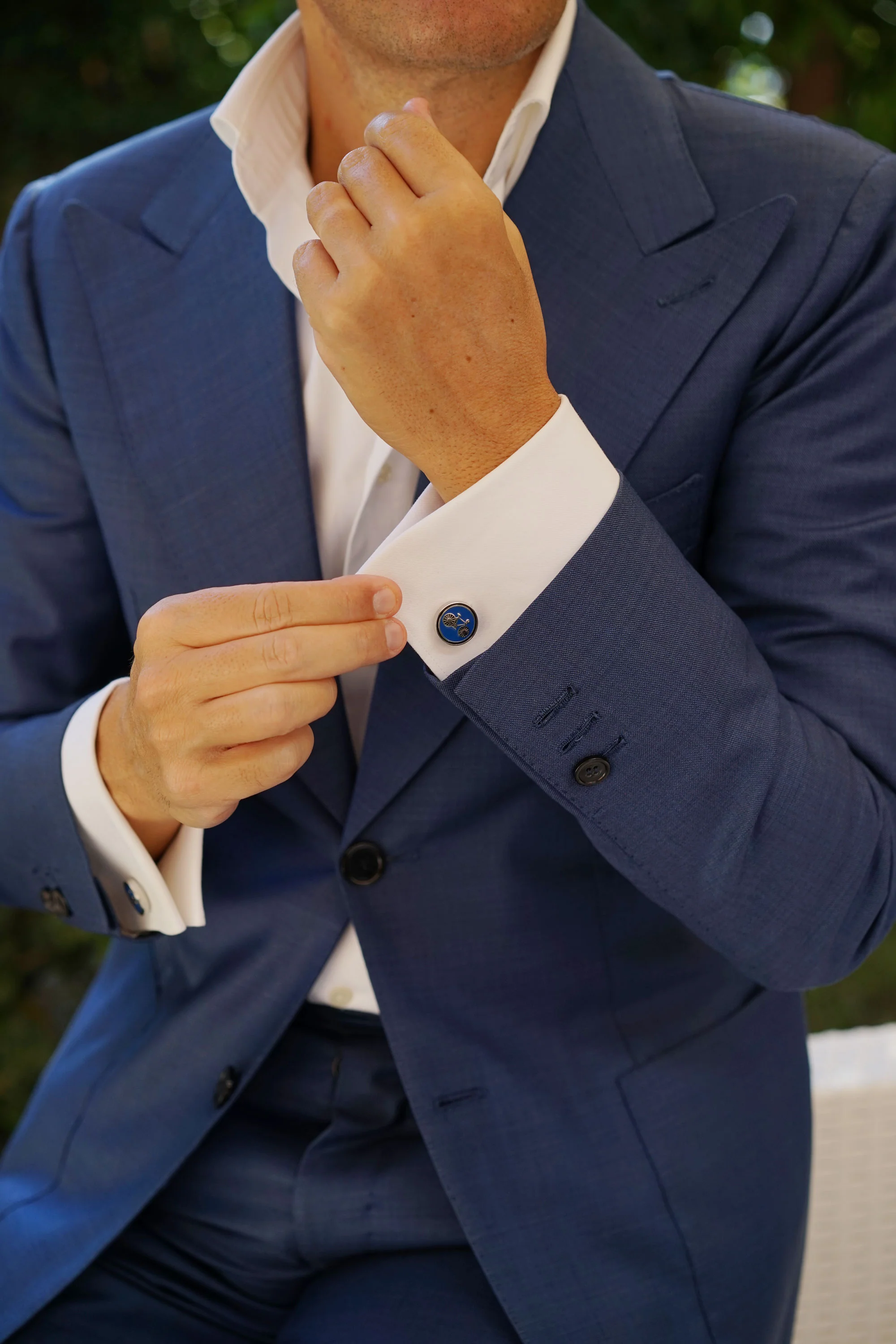 French Blue Bicycle Cufflinks - Image 6