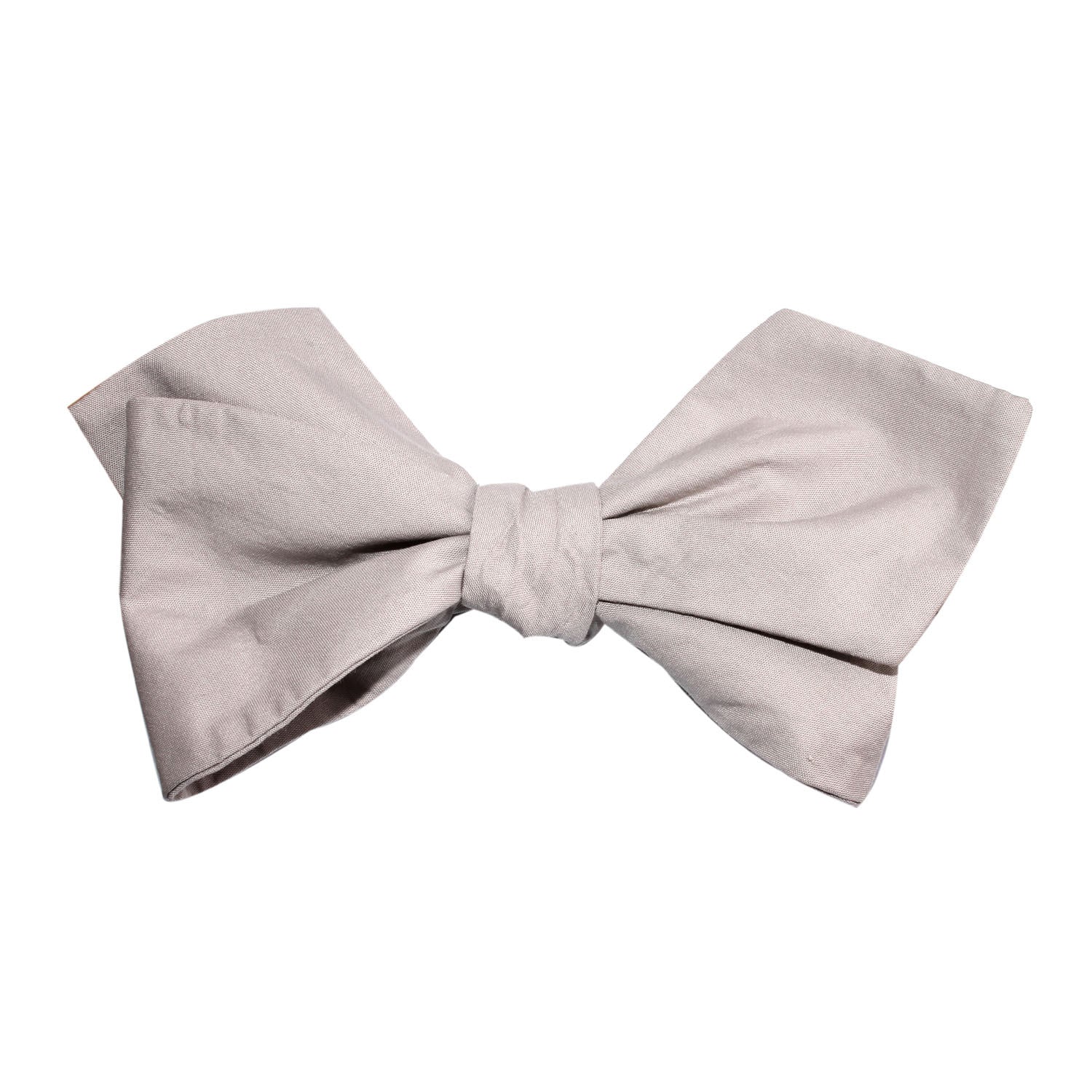 Gainsboro Light Gray Cotton Self Tie Diamond Tip Bow Tie - Image 3