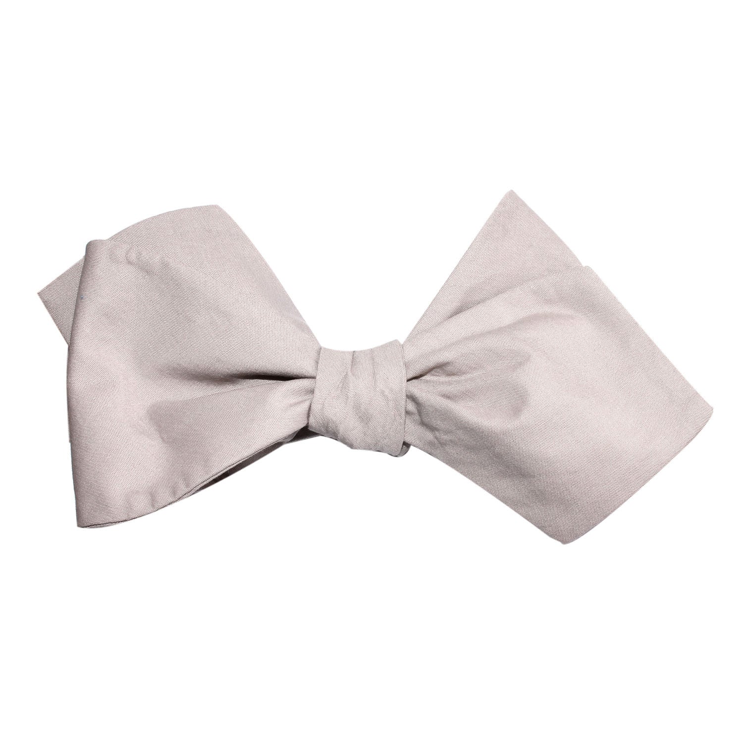 Gainsboro Light Gray Cotton Self Tie Diamond Tip Bow Tie - Image 4