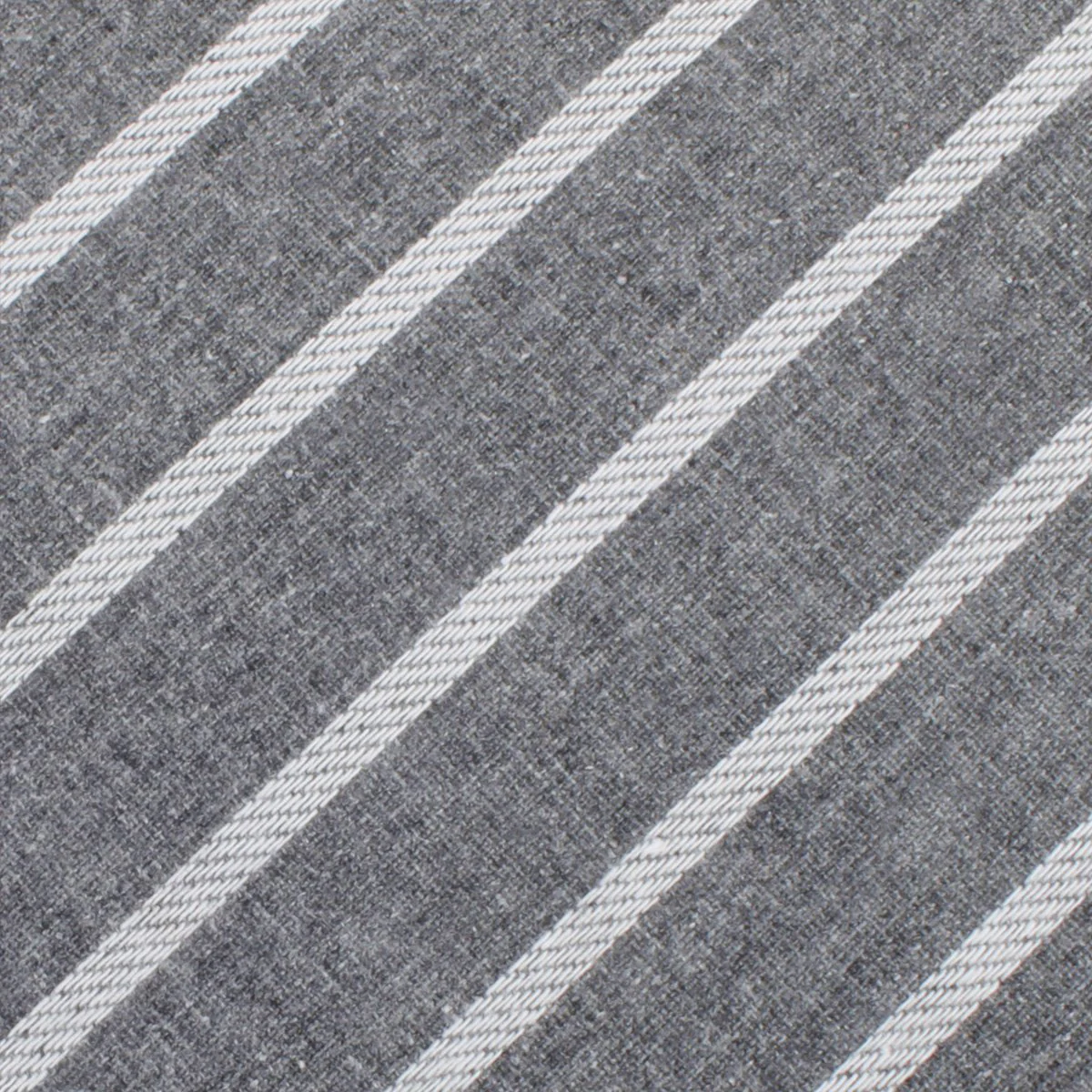 Galileo Pewter Grey Striped Linen Necktie - Image 3