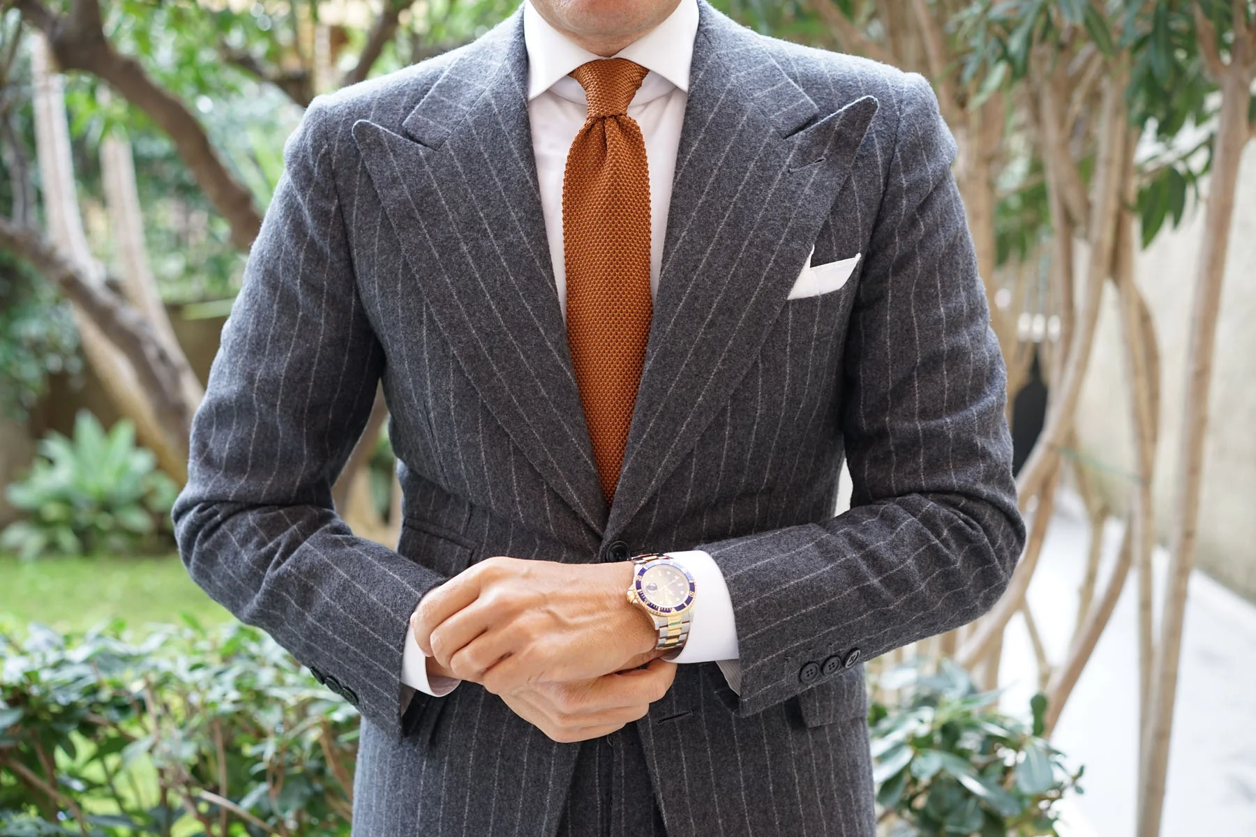 Giamatti Golden Brown Knitted Tie - Image 3