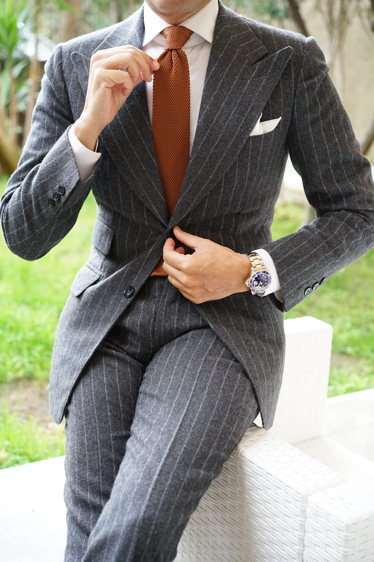 Giamatti Golden Brown Knitted Tie - Image 4