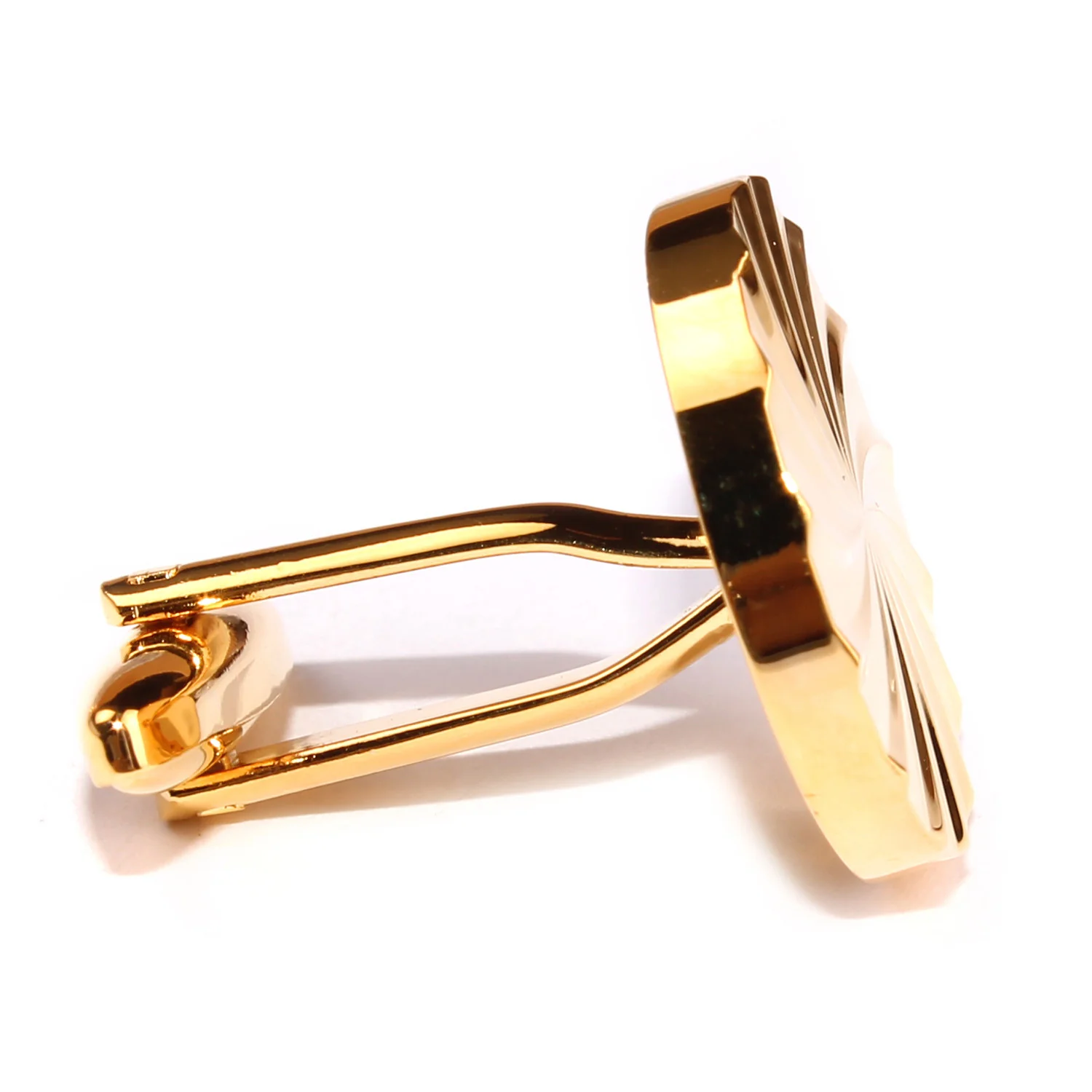 Gold Circle Cufflinks - Image 4