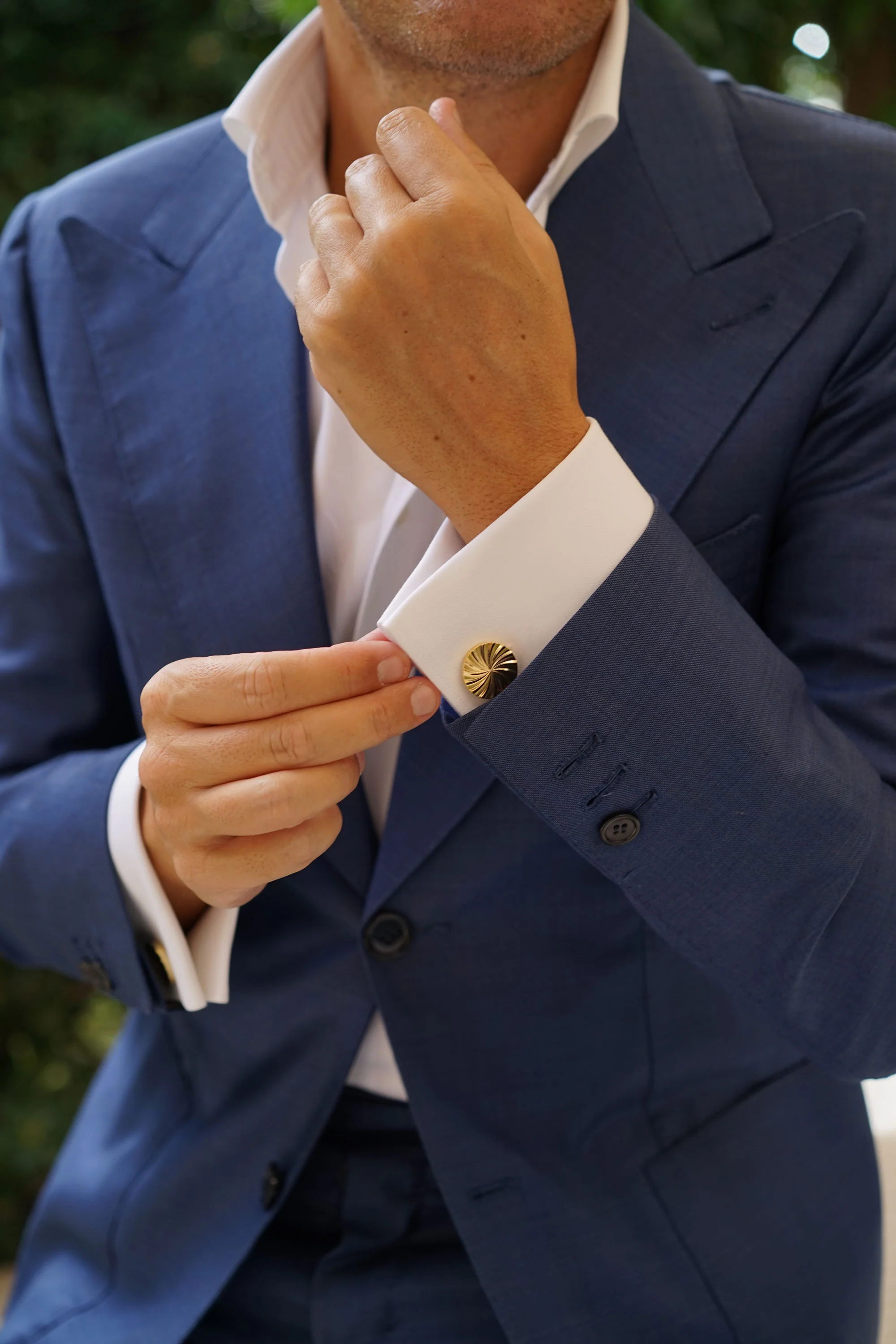 Gold Circle Cufflinks - Image 8