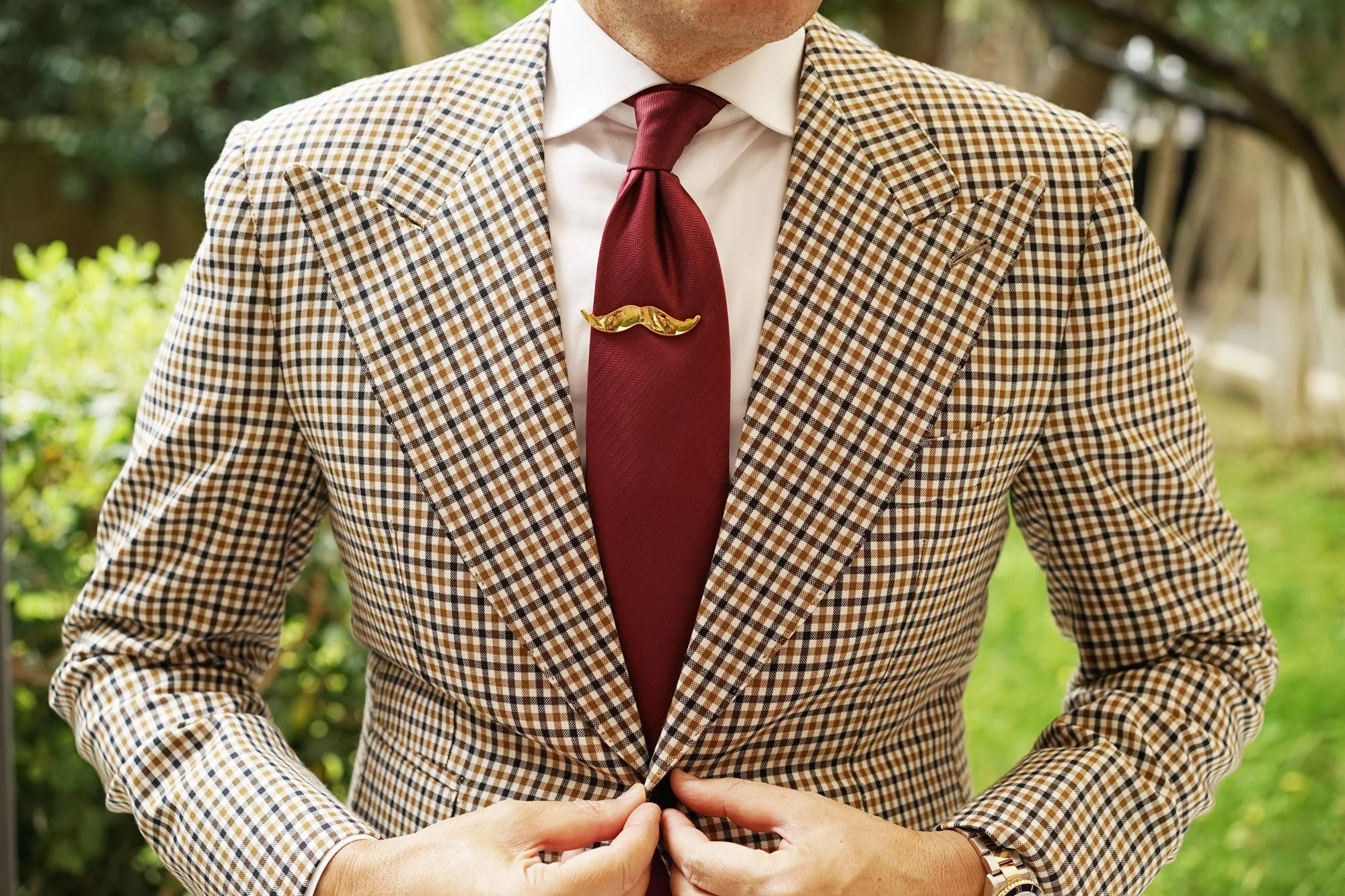 Gold Moustache Tie Bar - Image 3