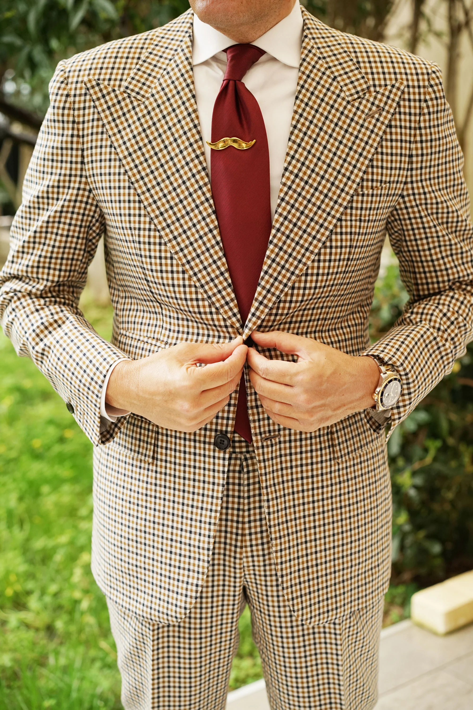 Gold Moustache Tie Bar - Image 4