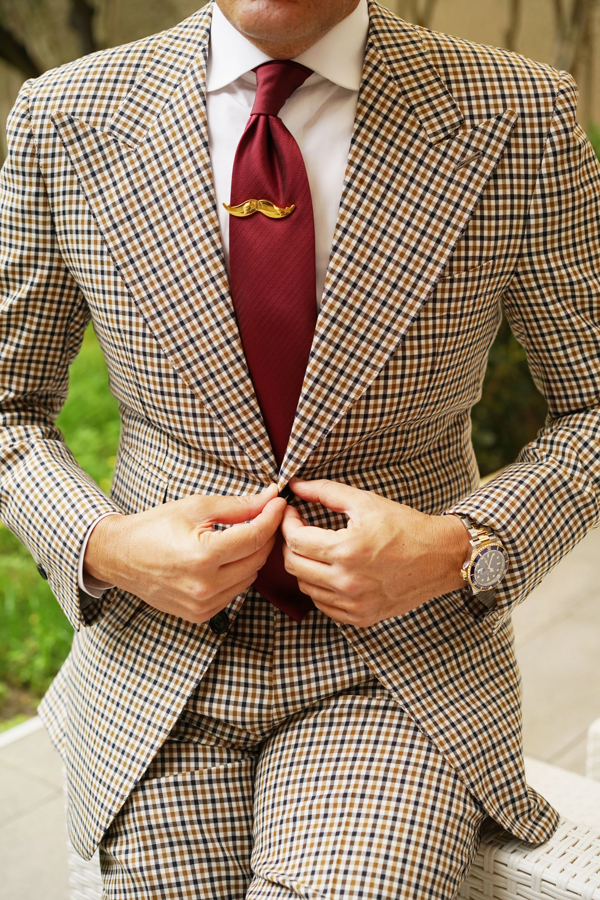 Gold Moustache Tie Bar - Image 7