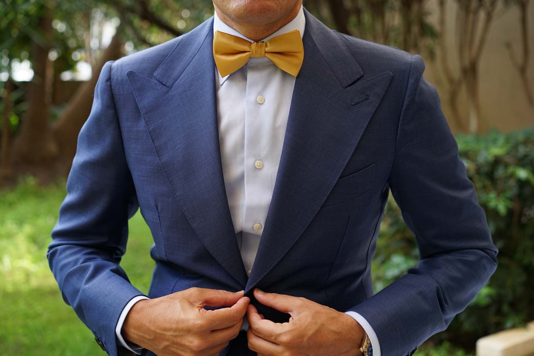 Gold Satin Bow Tie - Image 6