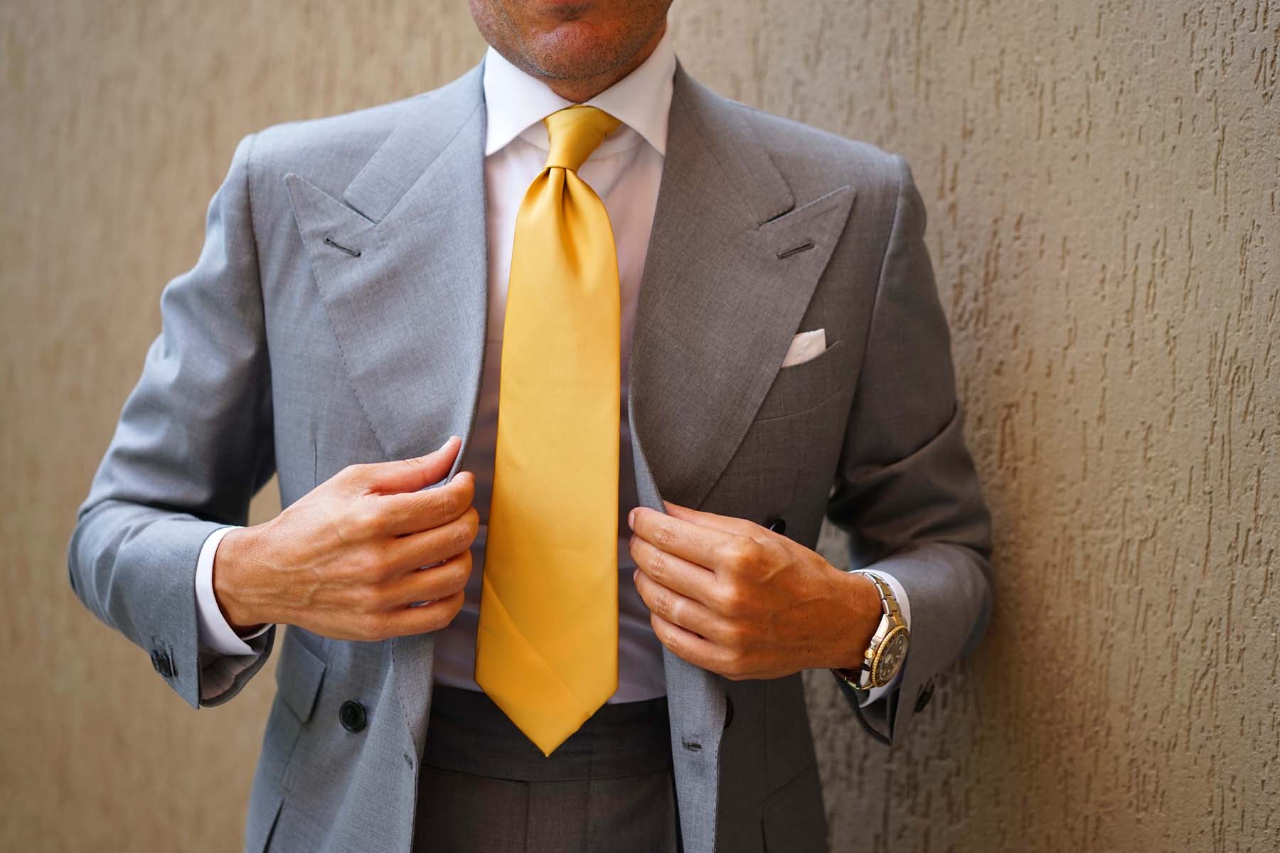 Gold Satin Necktie - Image 11