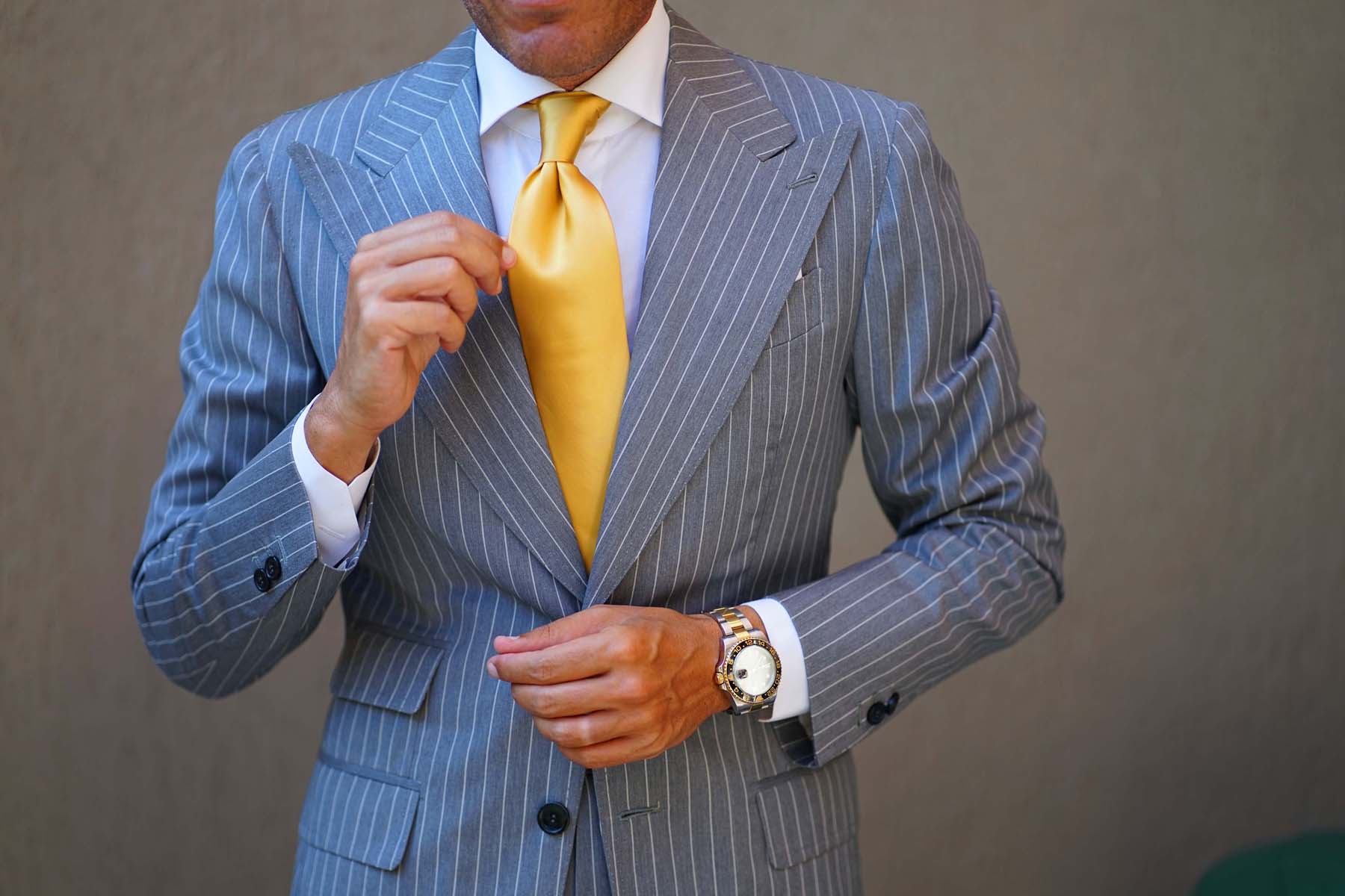 Gold Satin Necktie - Image 13