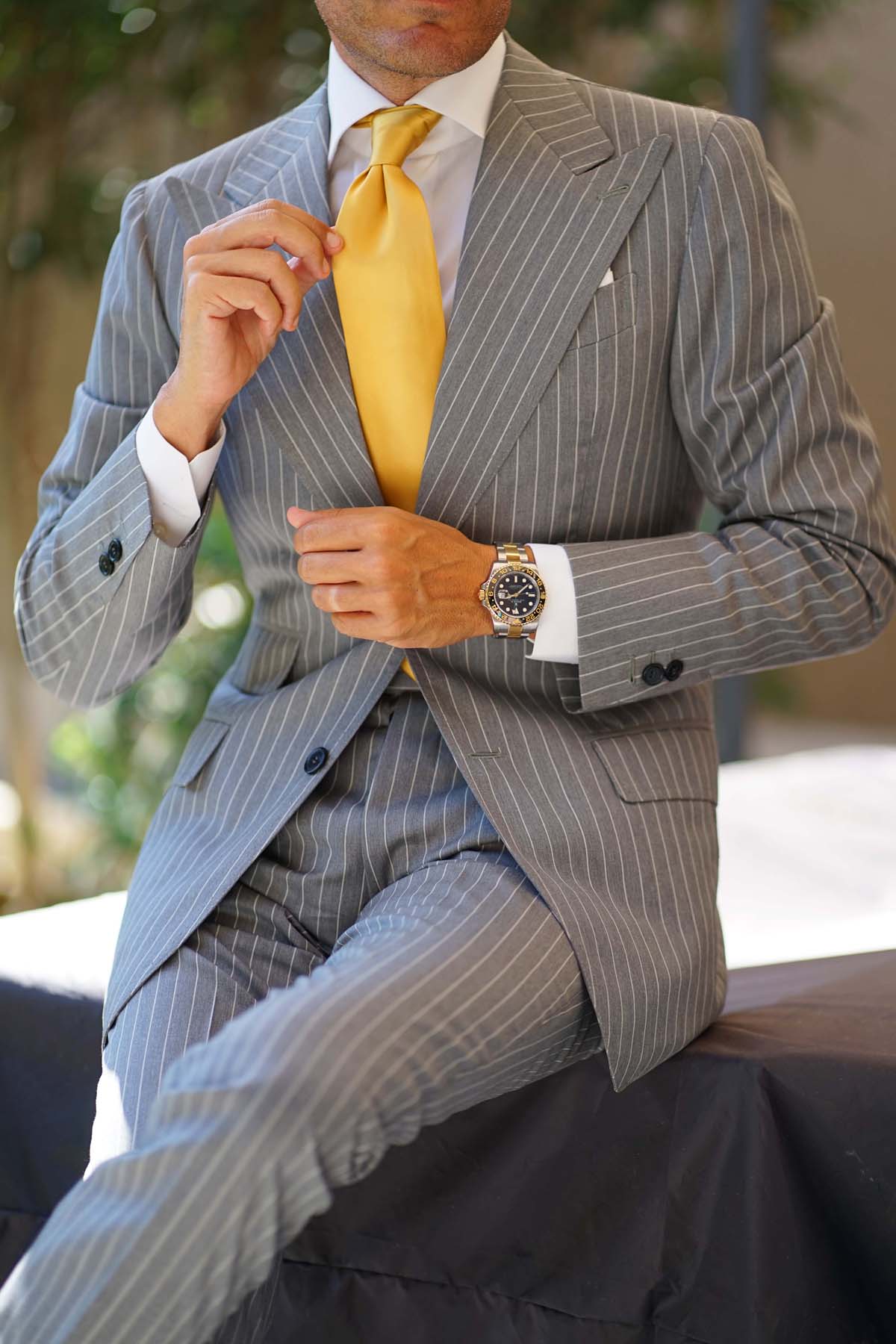 Gold Satin Necktie - Image 15