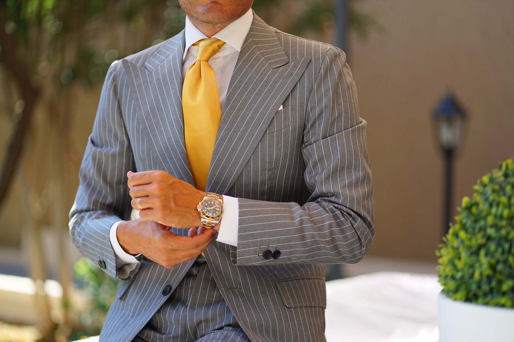 Gold Satin Necktie - Image 16