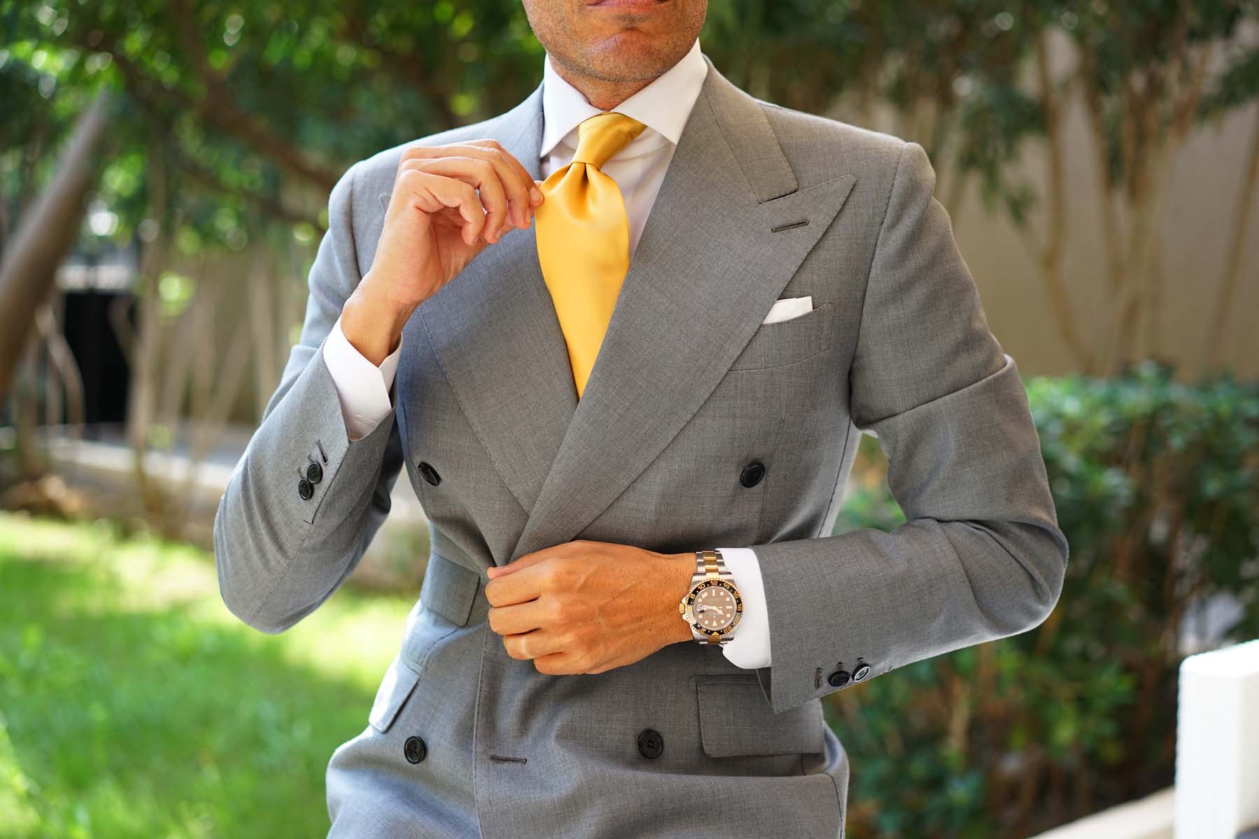 Gold Satin Necktie - Image 17