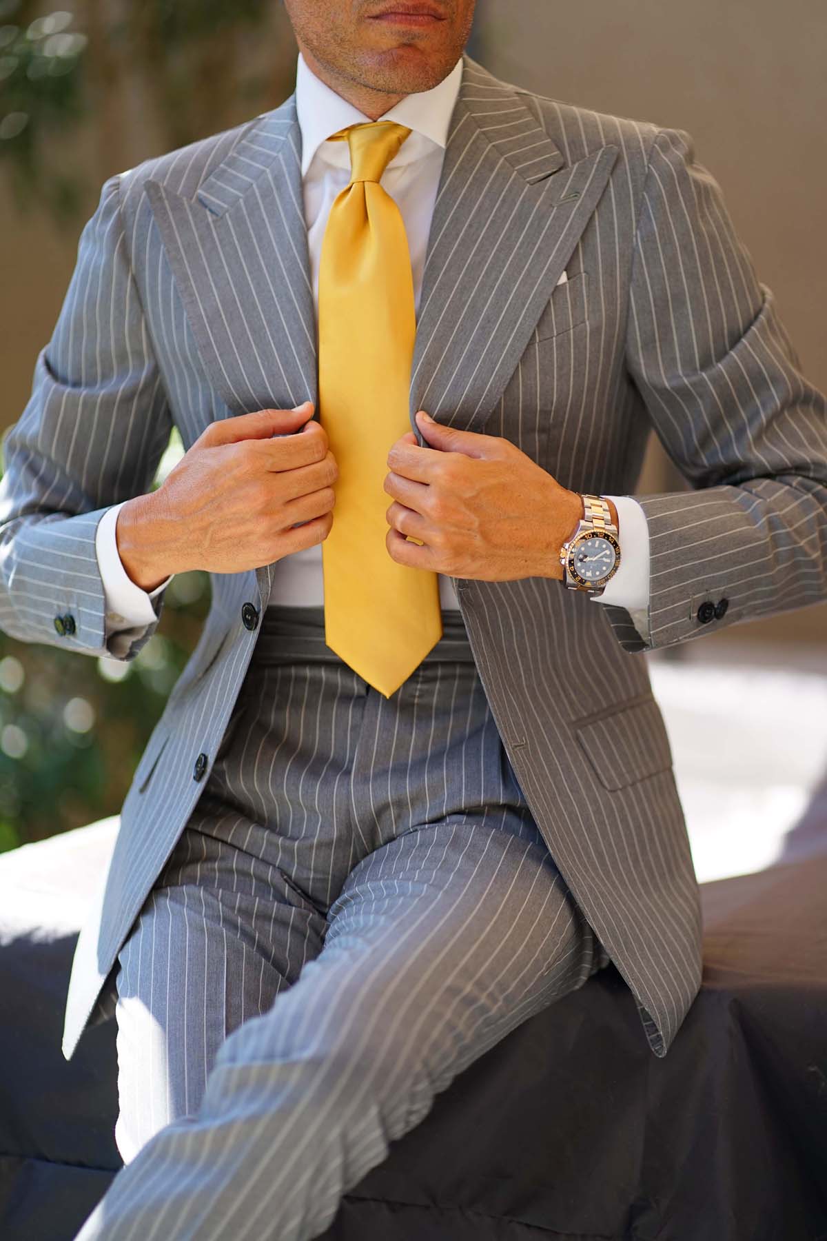 Gold Satin Necktie - Image 18