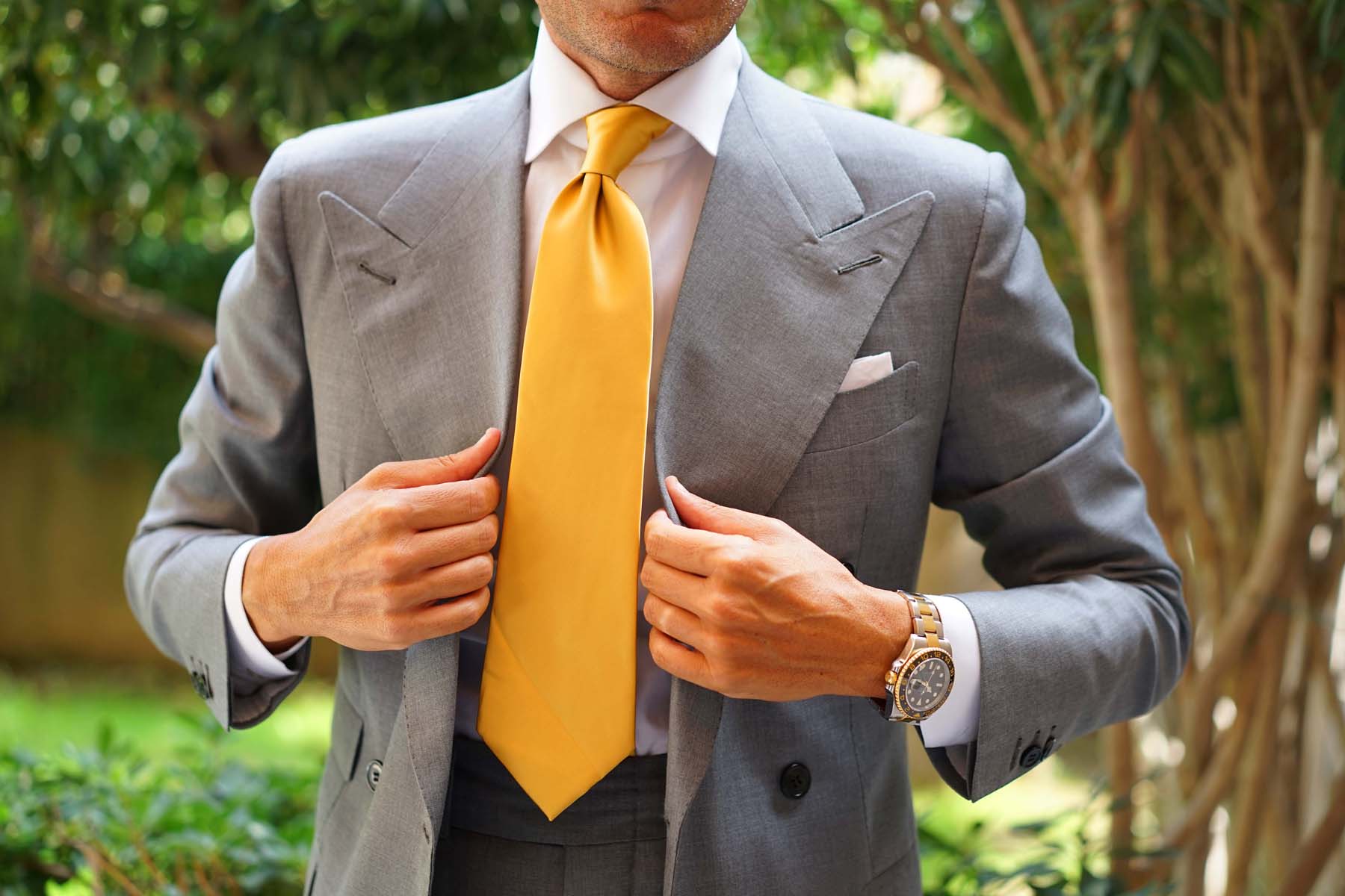 Gold Satin Necktie - Image 4