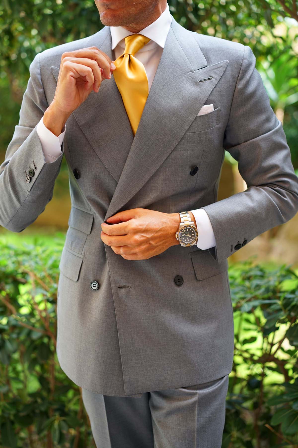 Gold Satin Necktie - Image 5