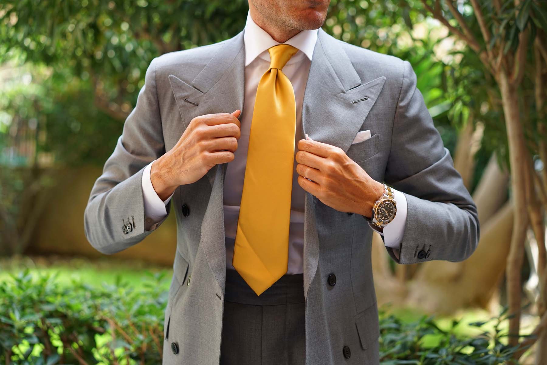 Gold Satin Necktie - Image 8