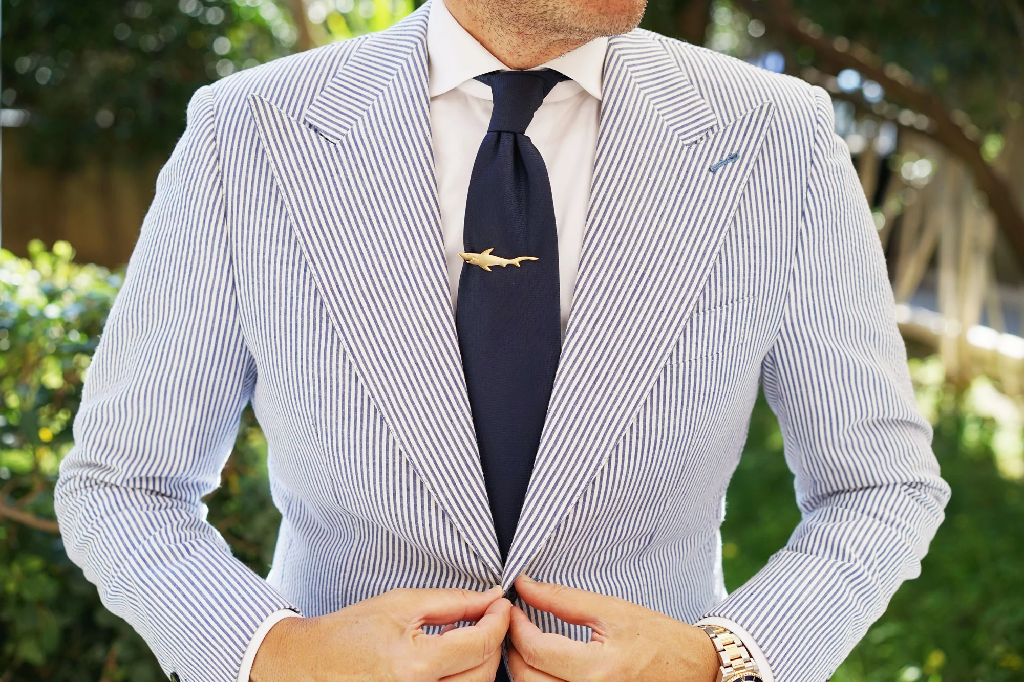 Gold Shark Tie Bar - Image 3