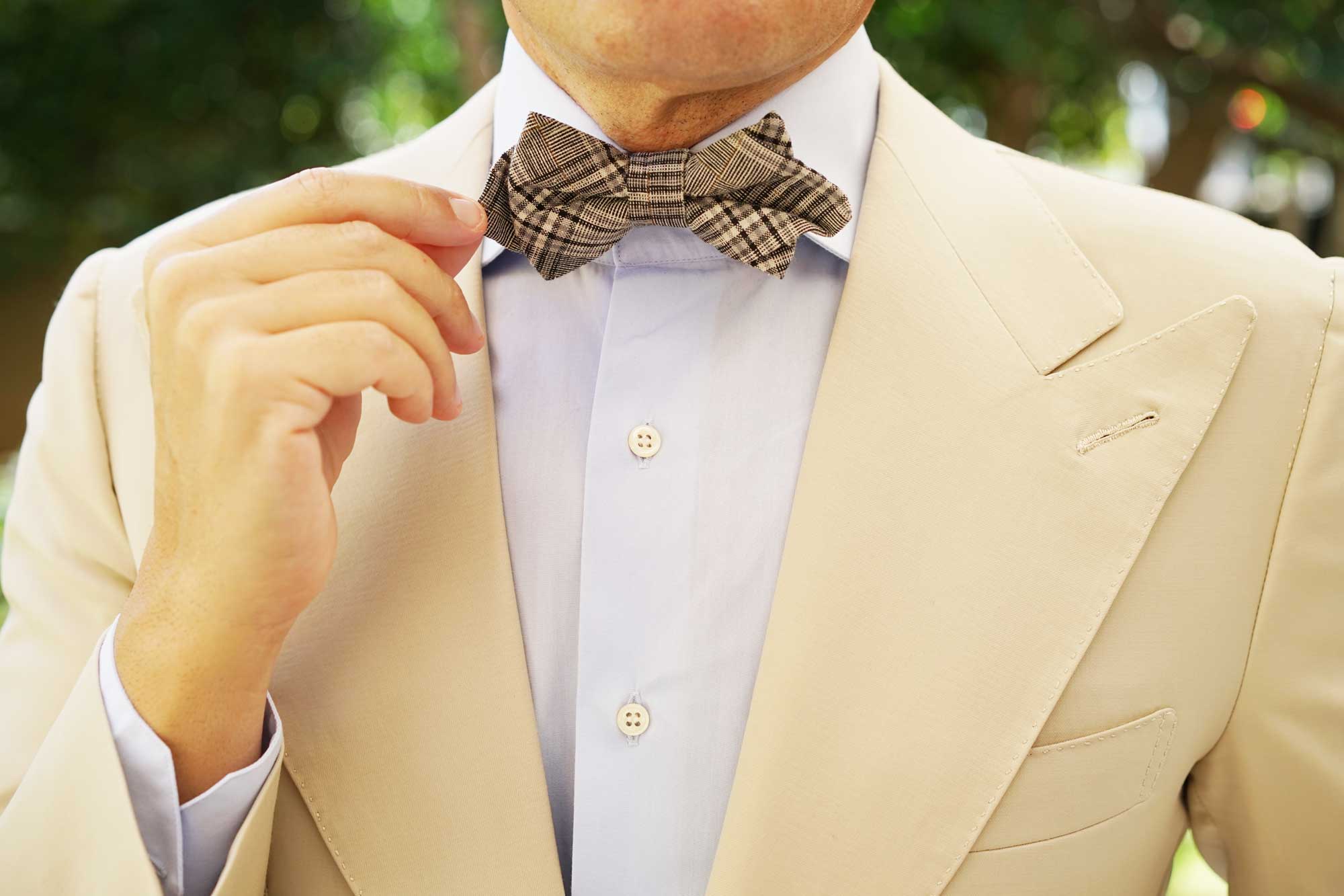 Gray Glenurquhart Linen Diamond Bow Tie - Image 8