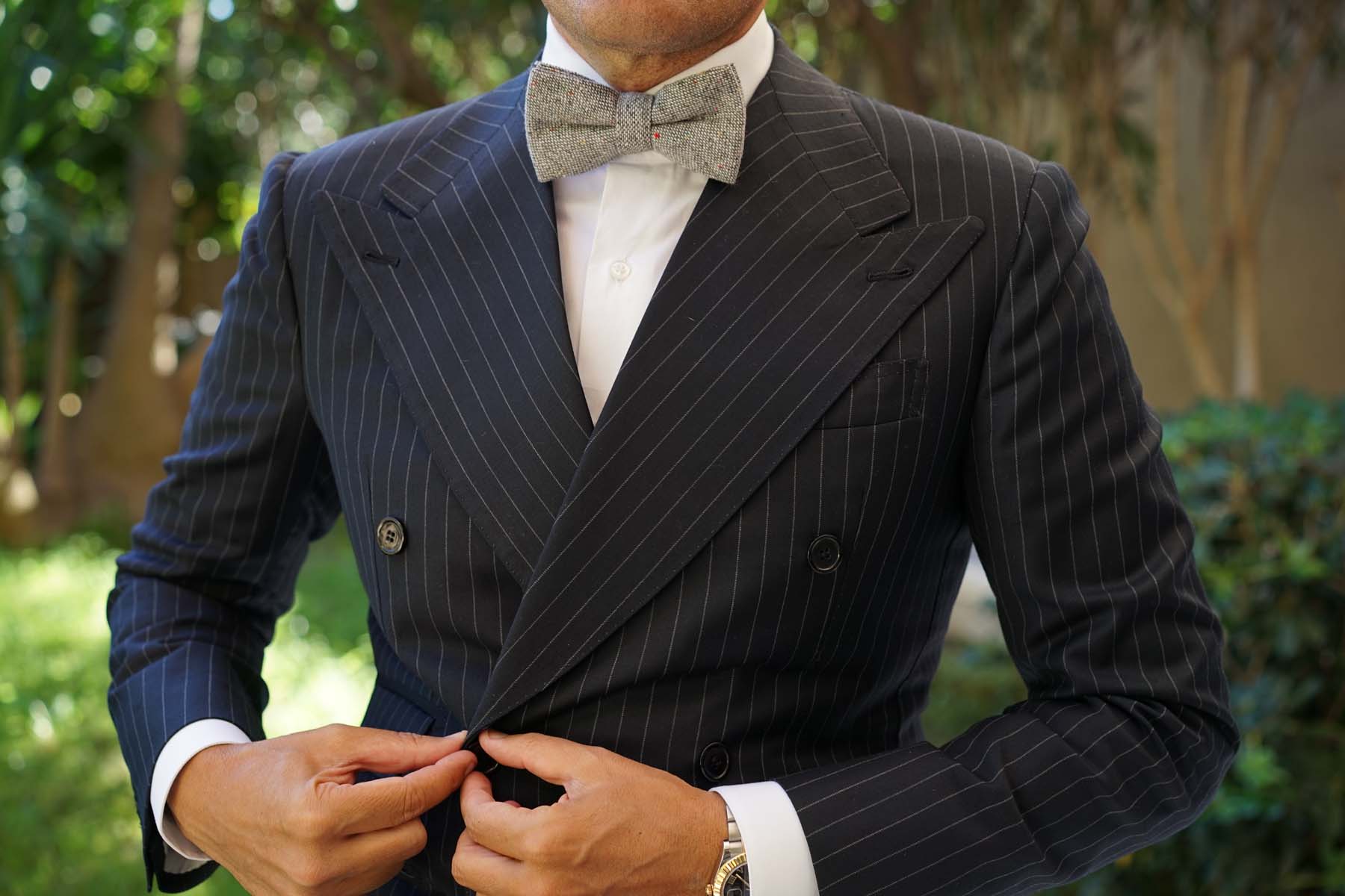 Gray Sharkskin Bow Tie - Image 8