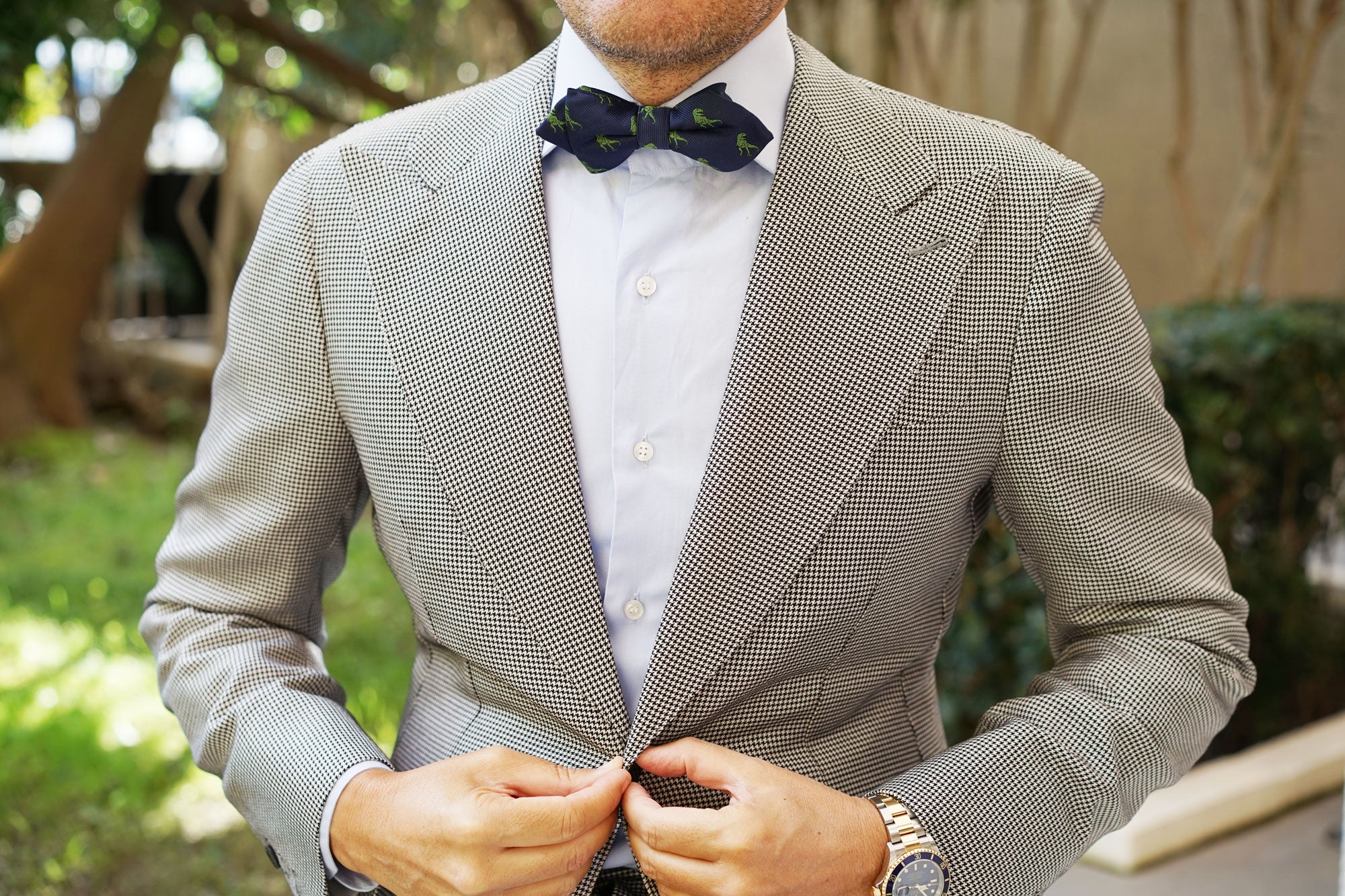 Green T-Rex Dinosaur Diamond Bow Tie - Image 6